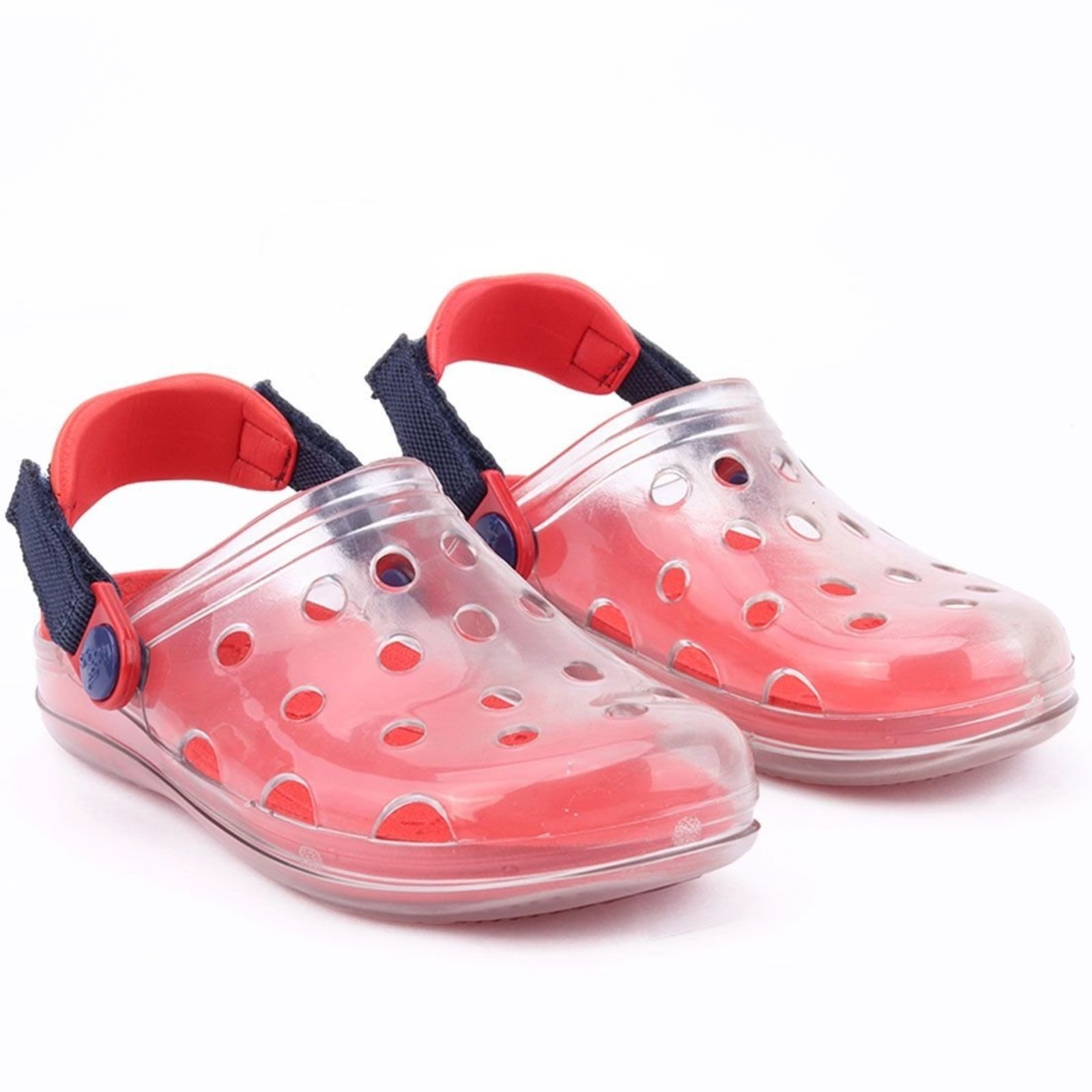 Infantil – Babuche Wboys Pop Clear Fun – Transparente/Vermelho/Marinho