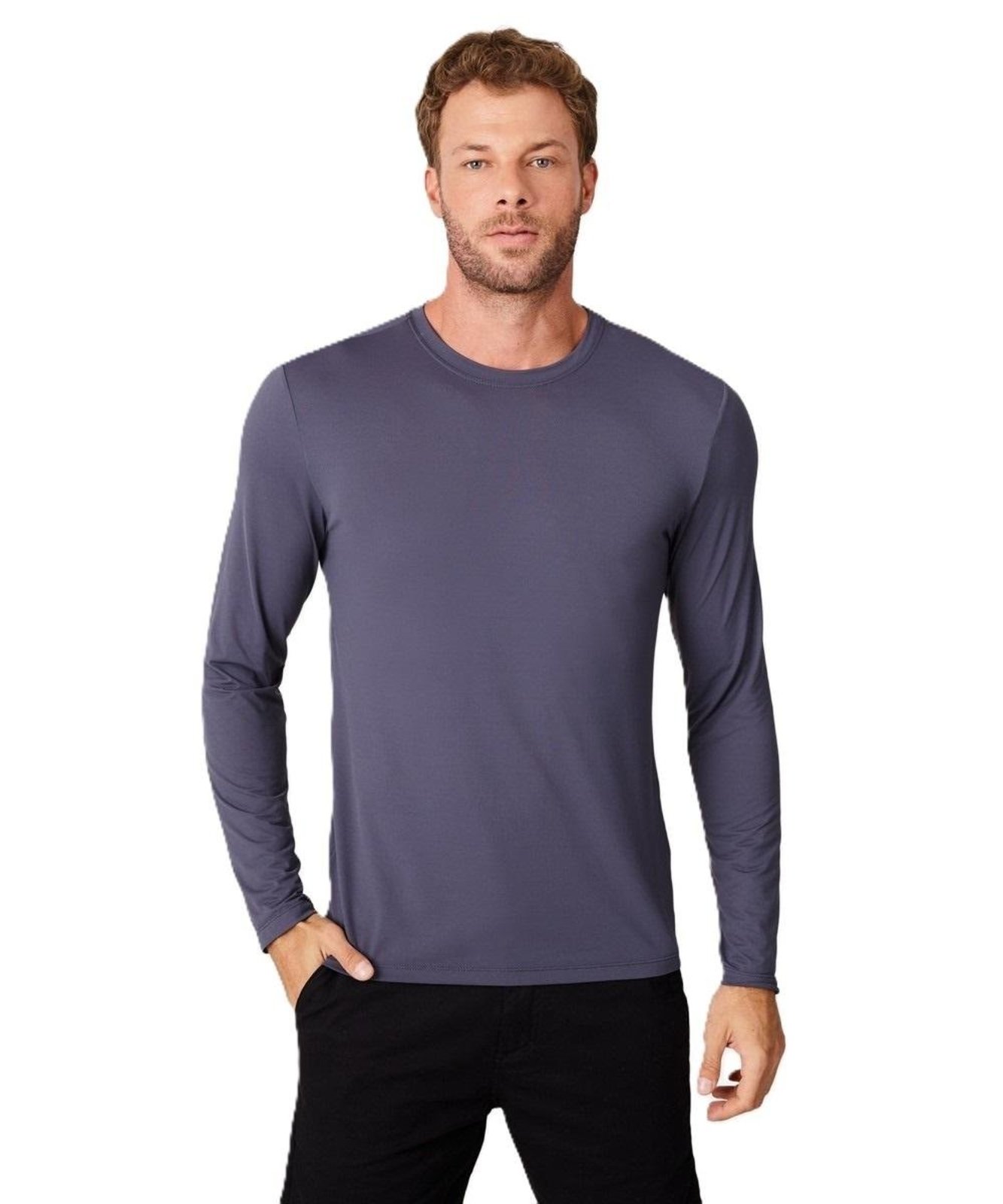 Vista 2 Camiseta Manga Longa Básica Dry Tech Reserva FULIGEM cinza Reserva cinza