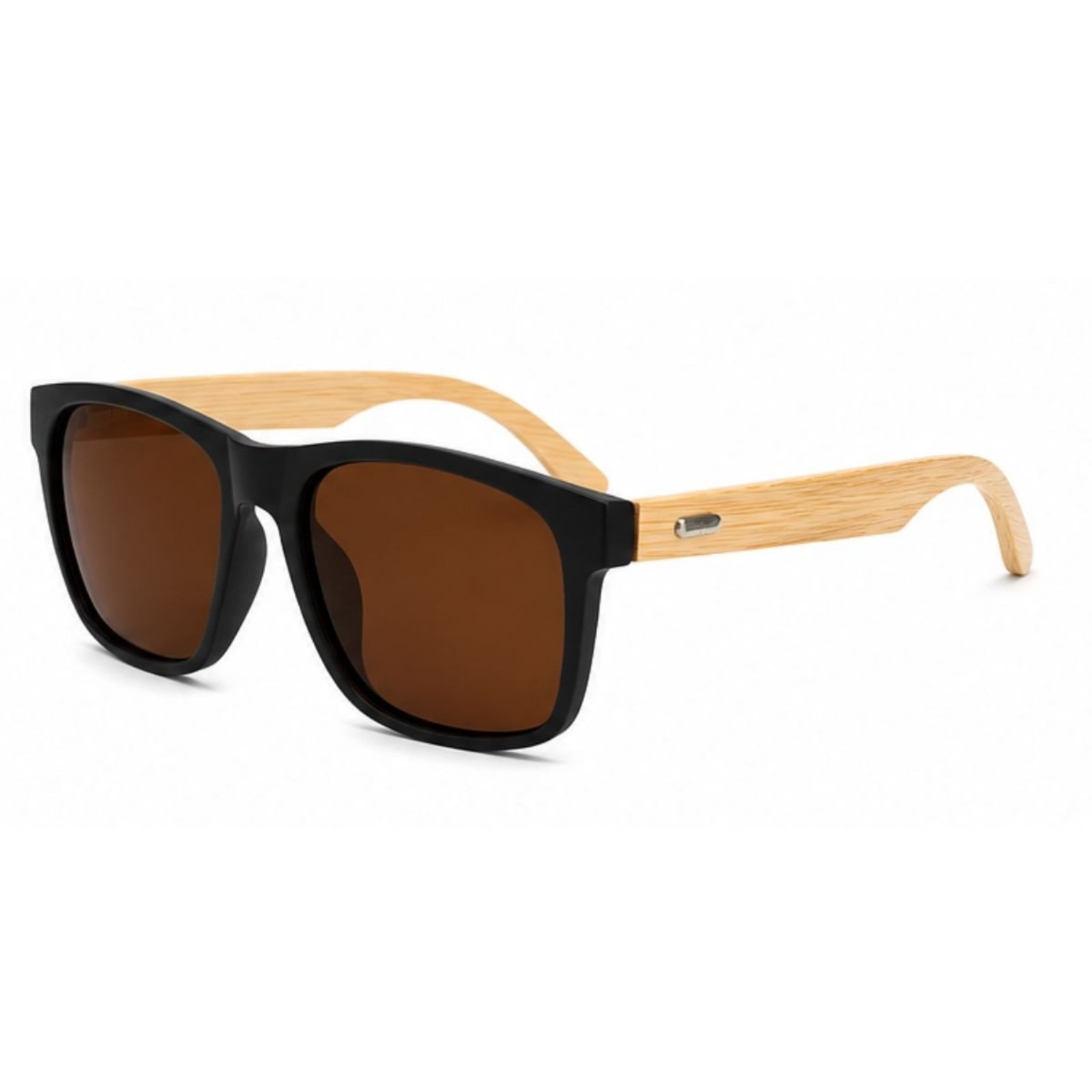Óculos de Sol Masculino Polarizado Quadrado Madeira UV400 Premium Marrom