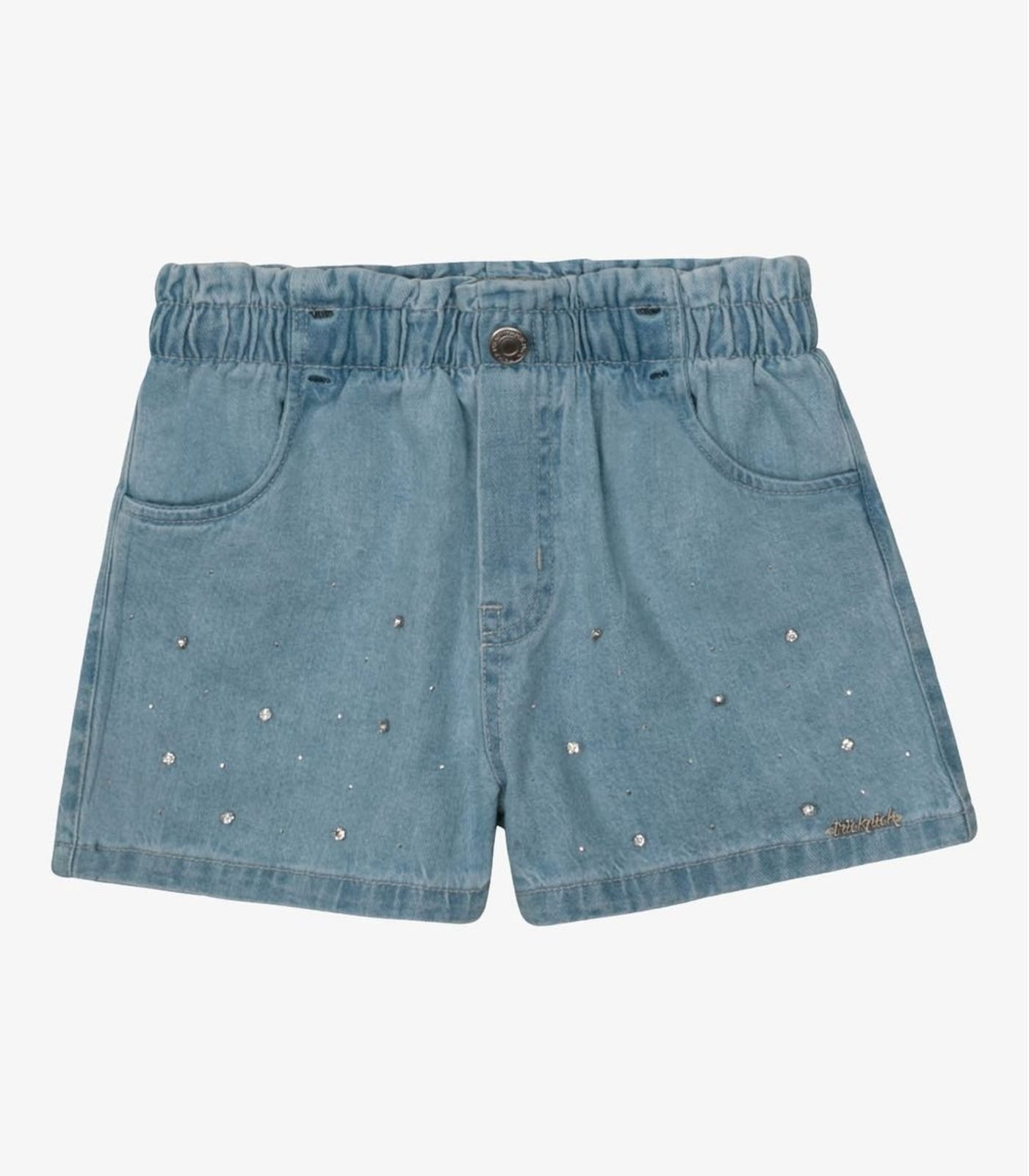 Infantil - Shorts Verão Menina Curto Jeans Trick Nick Azul
