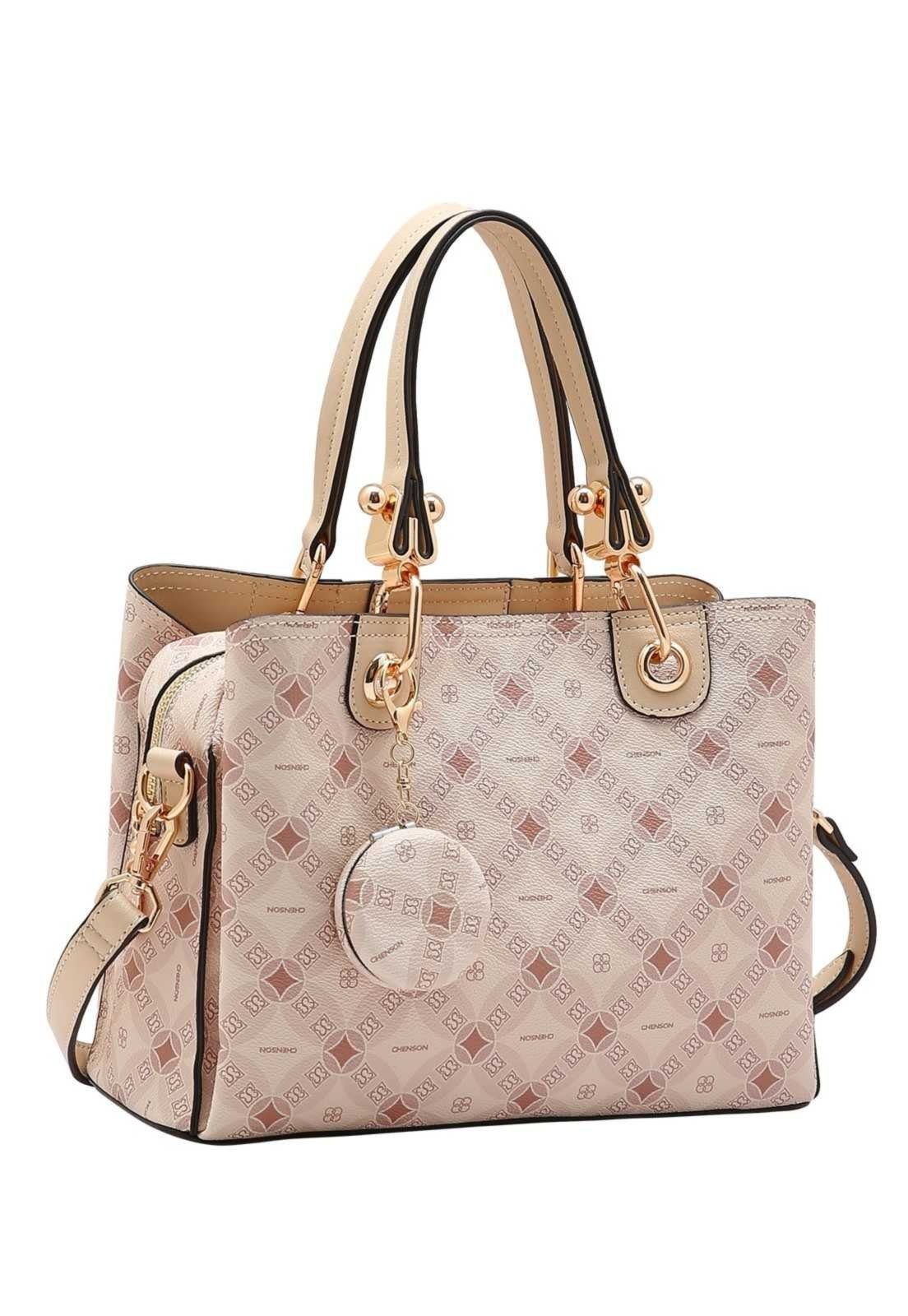 Bolsa Feminina Chenson Monograma Contemporâneo 3485378 Bege