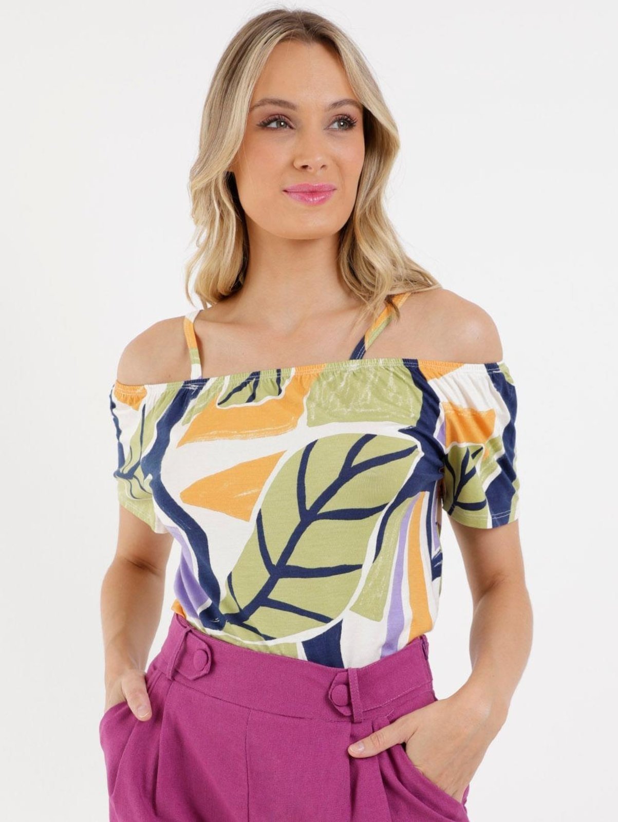 Vista 3 Blusa Ciganinha Autentique Feminina Lilás rosa Autentique rosa