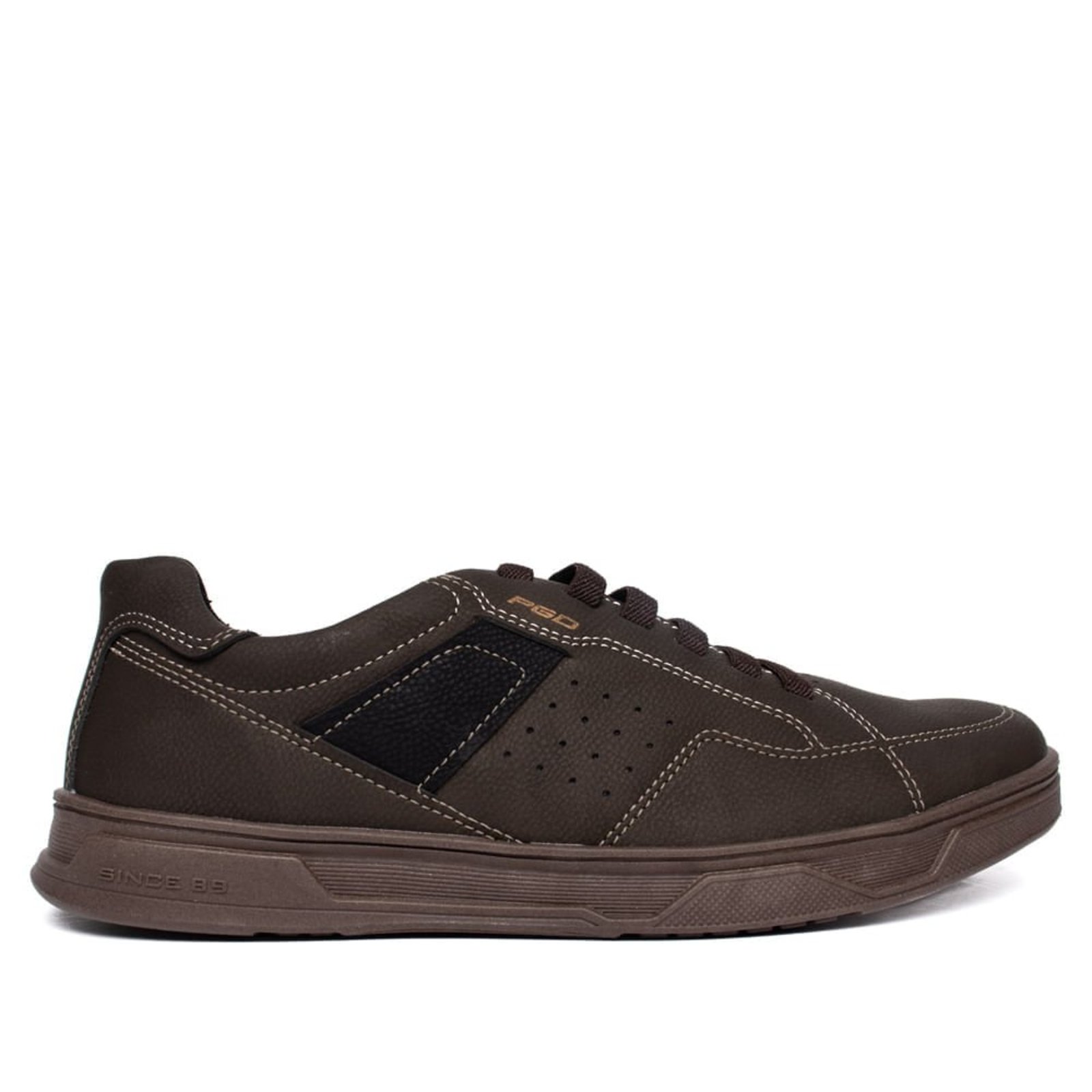 Sapatênis Masculino Pegada Vano Microfibra Casual Café/Preto