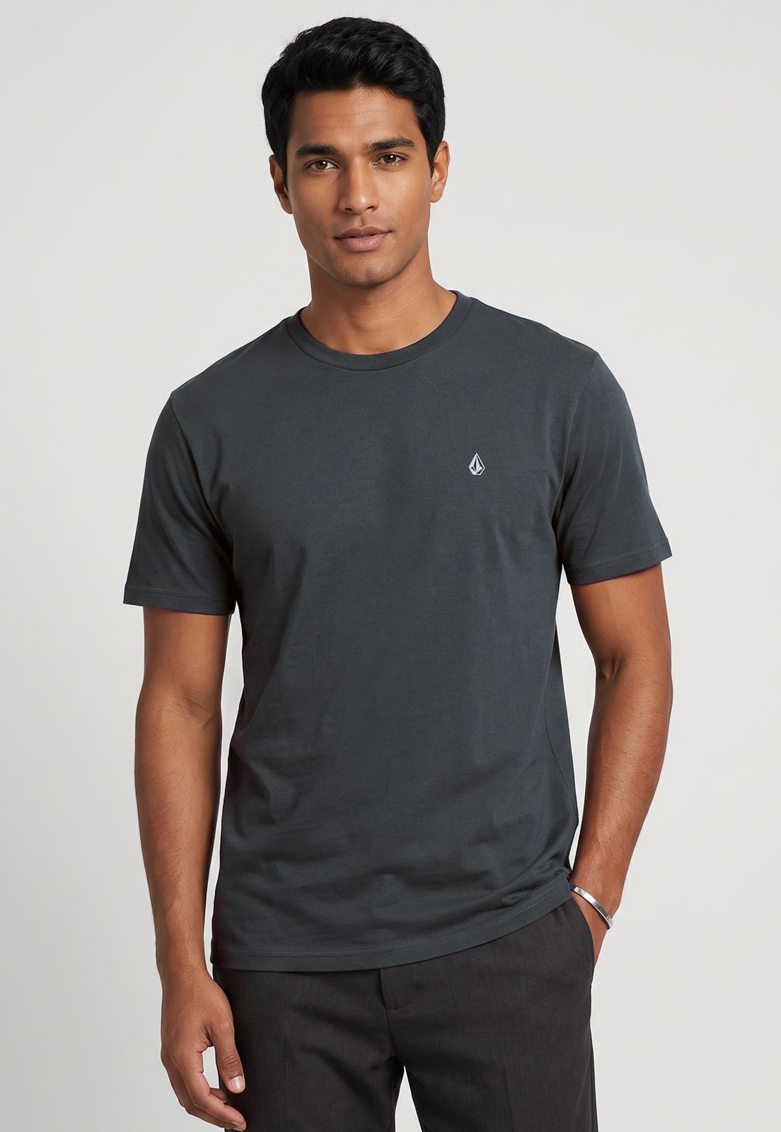 Camiseta Masculina Volcom Silk Stone Blanks Grafite