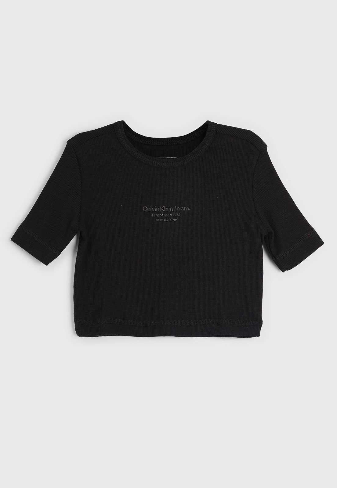 Infantil - Blusa Manga Curta Calvin Klein Logo Preta