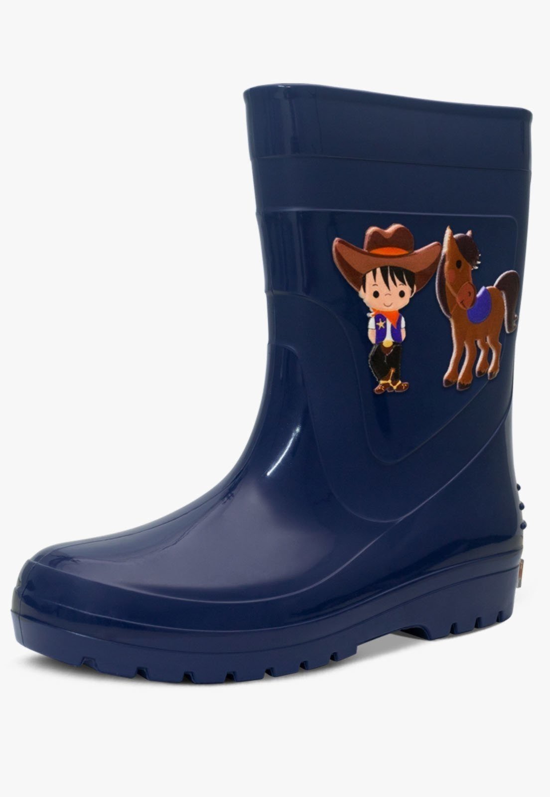 Infantil - Bota Galocha Pópidi Menino Cowboy Azul Marinho