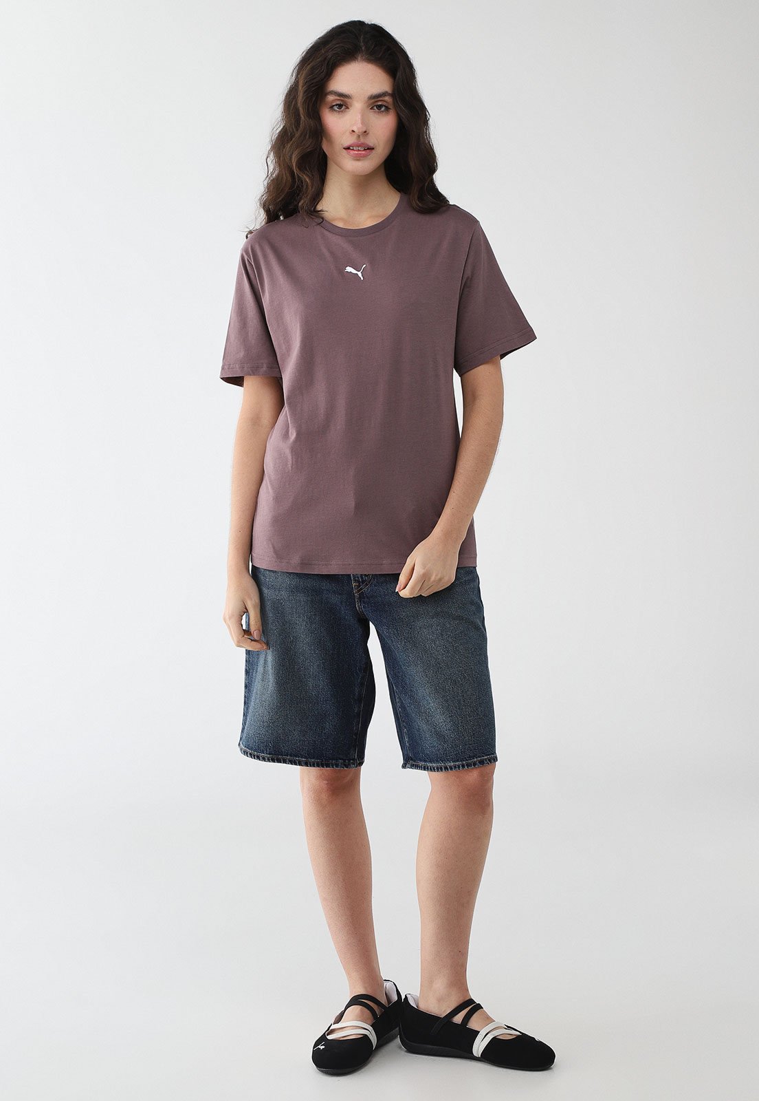 Vista 3 Camiseta Feminina Puma Ess Relaxed marrom Puma marrom