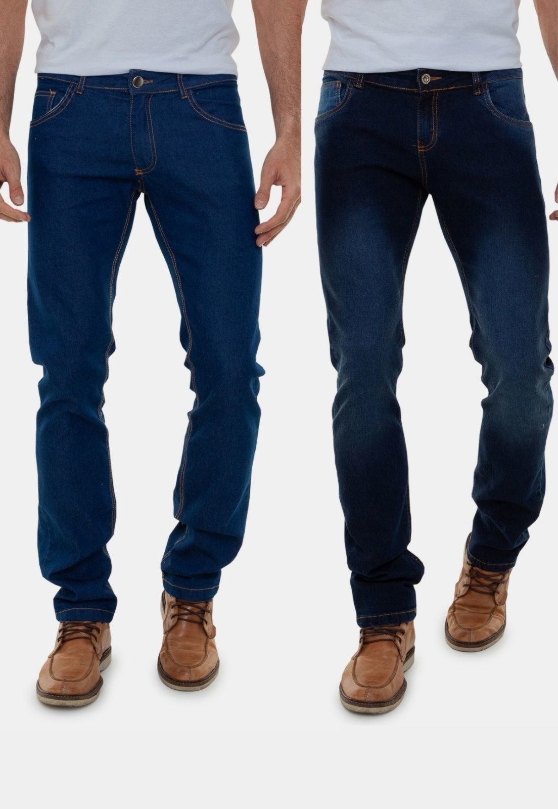 Kit Com 2 Calças Masculinas Jeans Premium Versatti Cunha Azul
