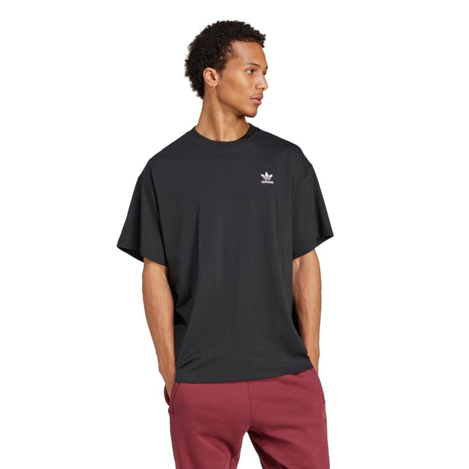 Camiseta Trefoil Essentials Oversized adidas Originals Preto