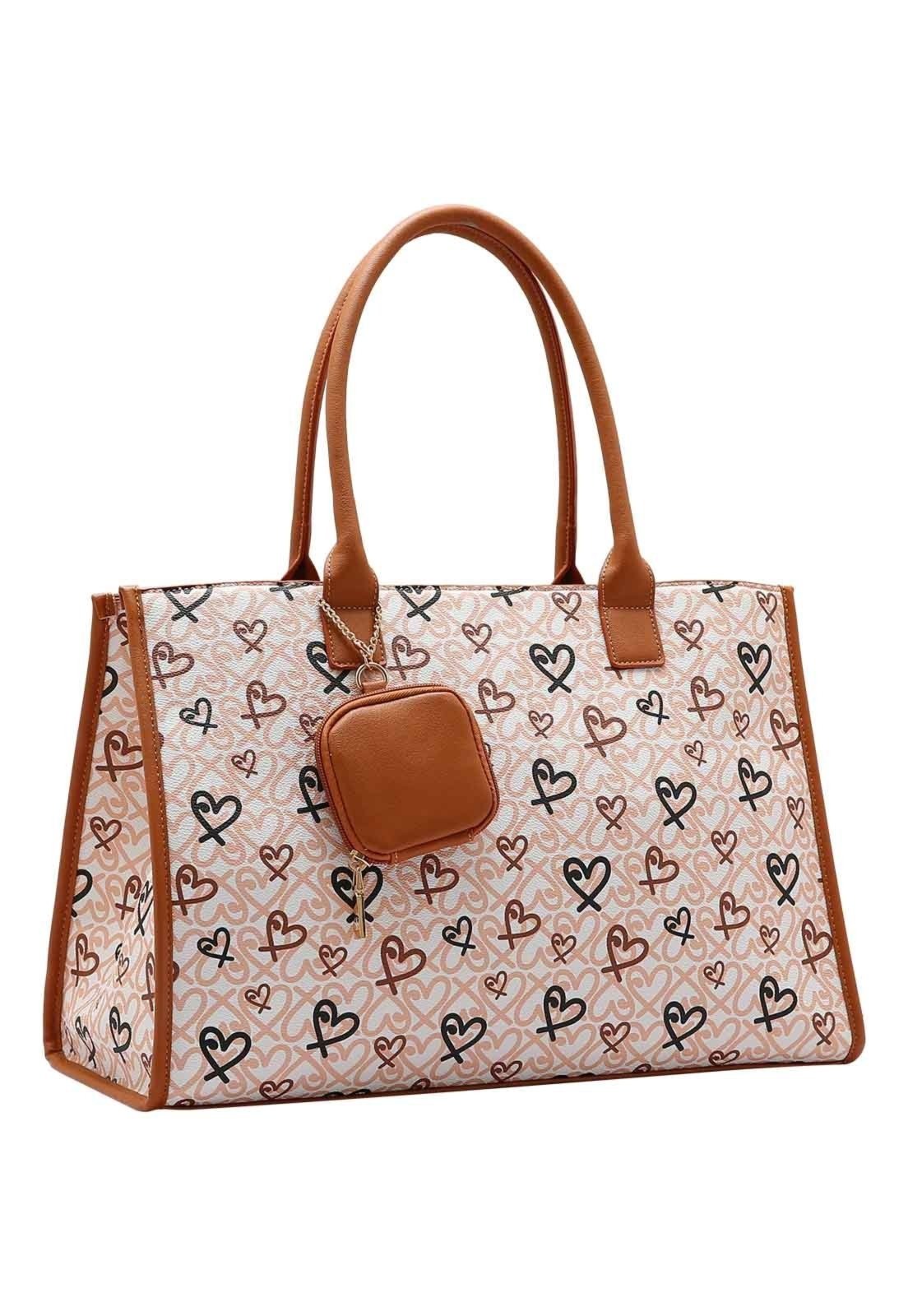 Bolsa Feminina Chenson Original Classic Heart Com Suporte Mala de Bordo Nude 3484988