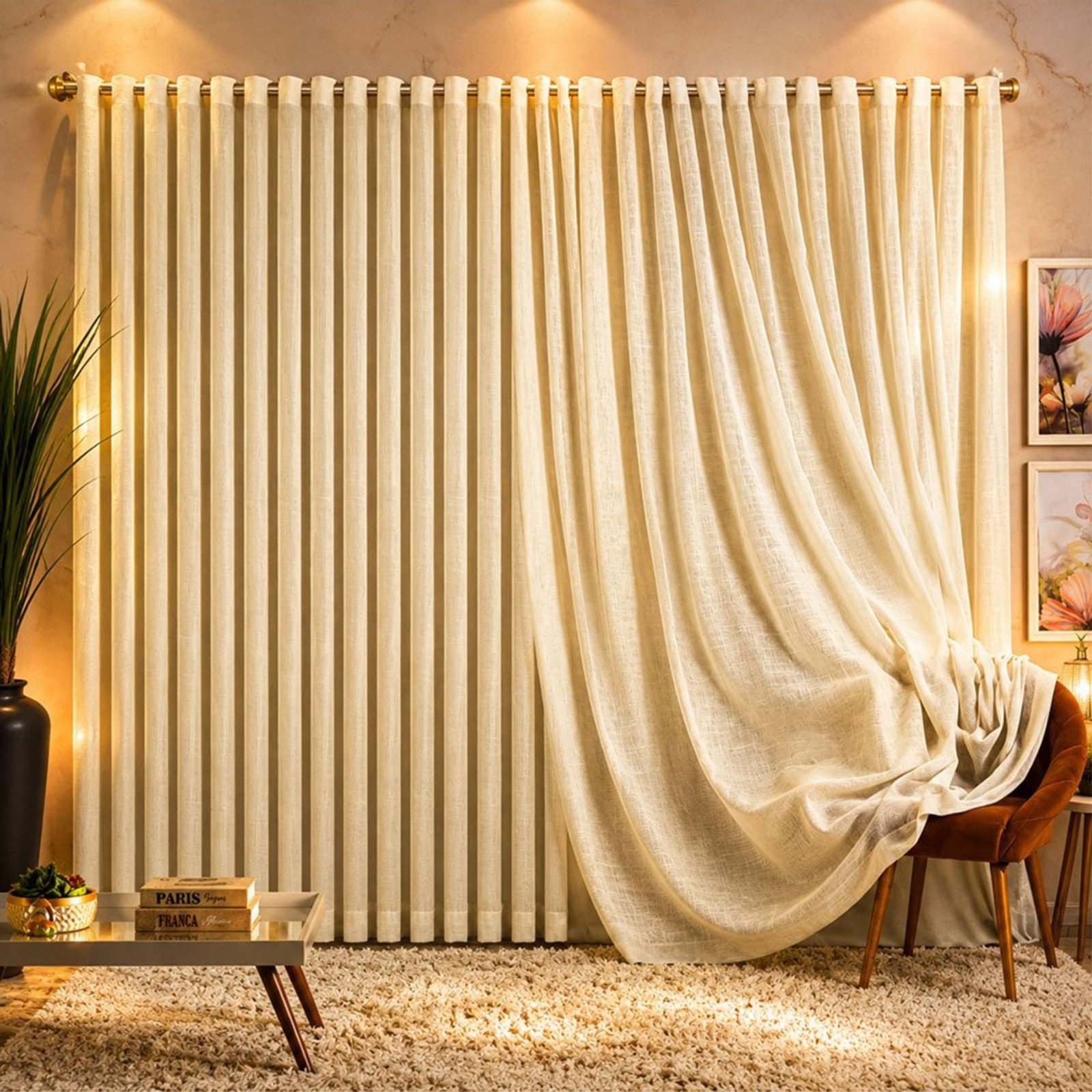 Cortina Marrye para Varão 2,00m x 1,70m Linha Nobre - Palha