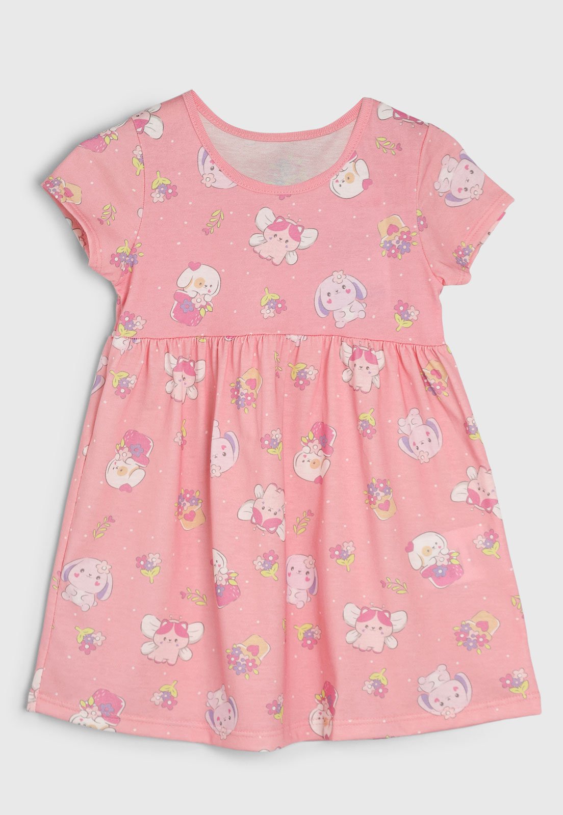 Vestido Brandili Estampado Rosa