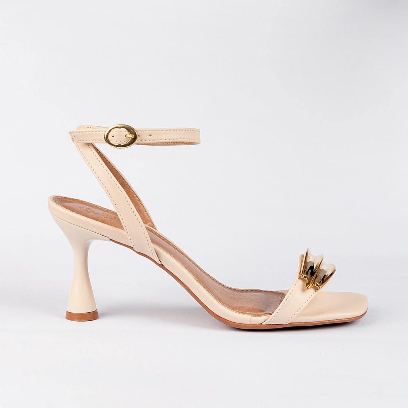 Sandália Giulia Bardo Salto Fino Mavie Off White
