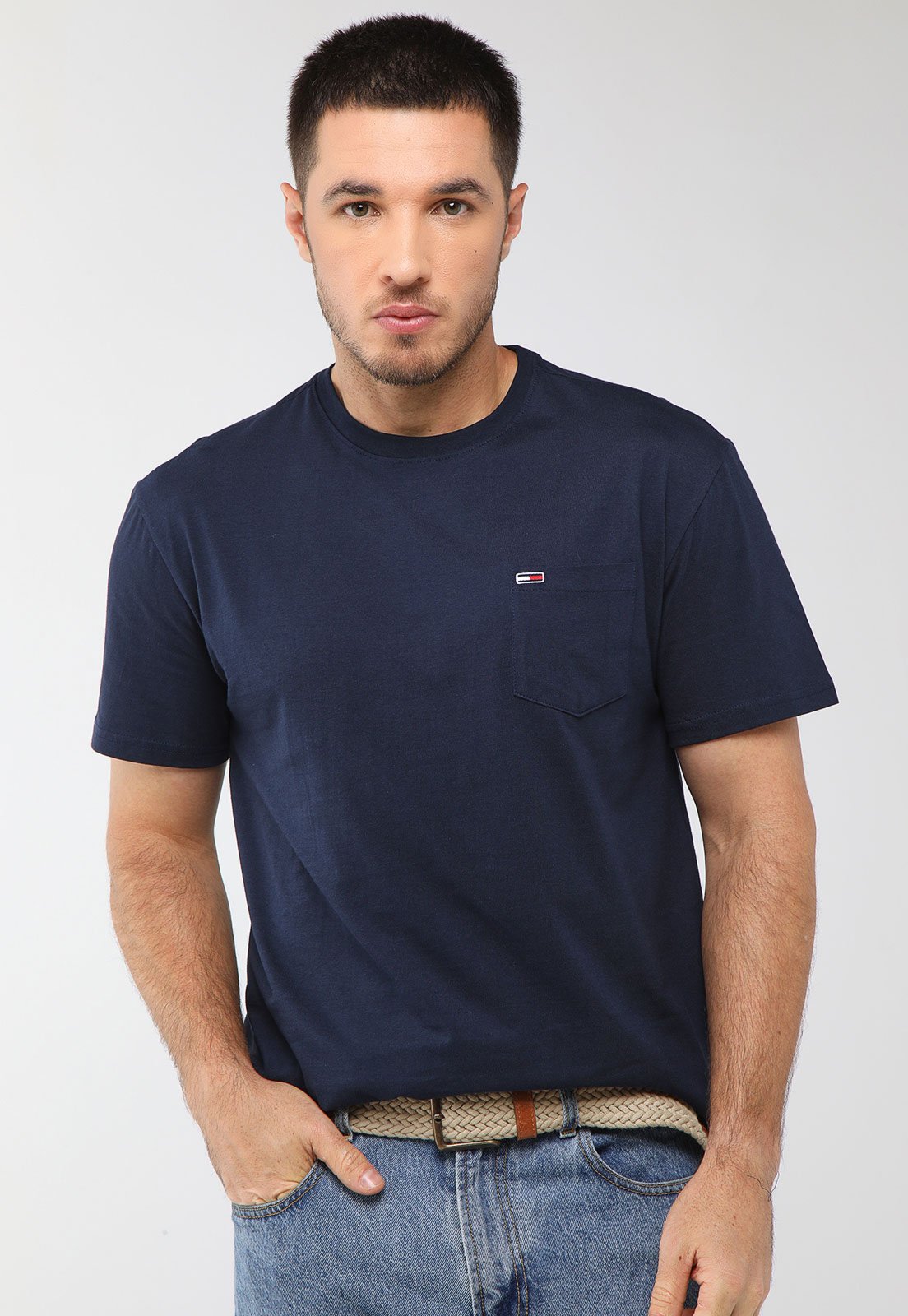 Camiseta Masculina Tommy Jeans TJM Washed Pocket Tee Azul Marinho