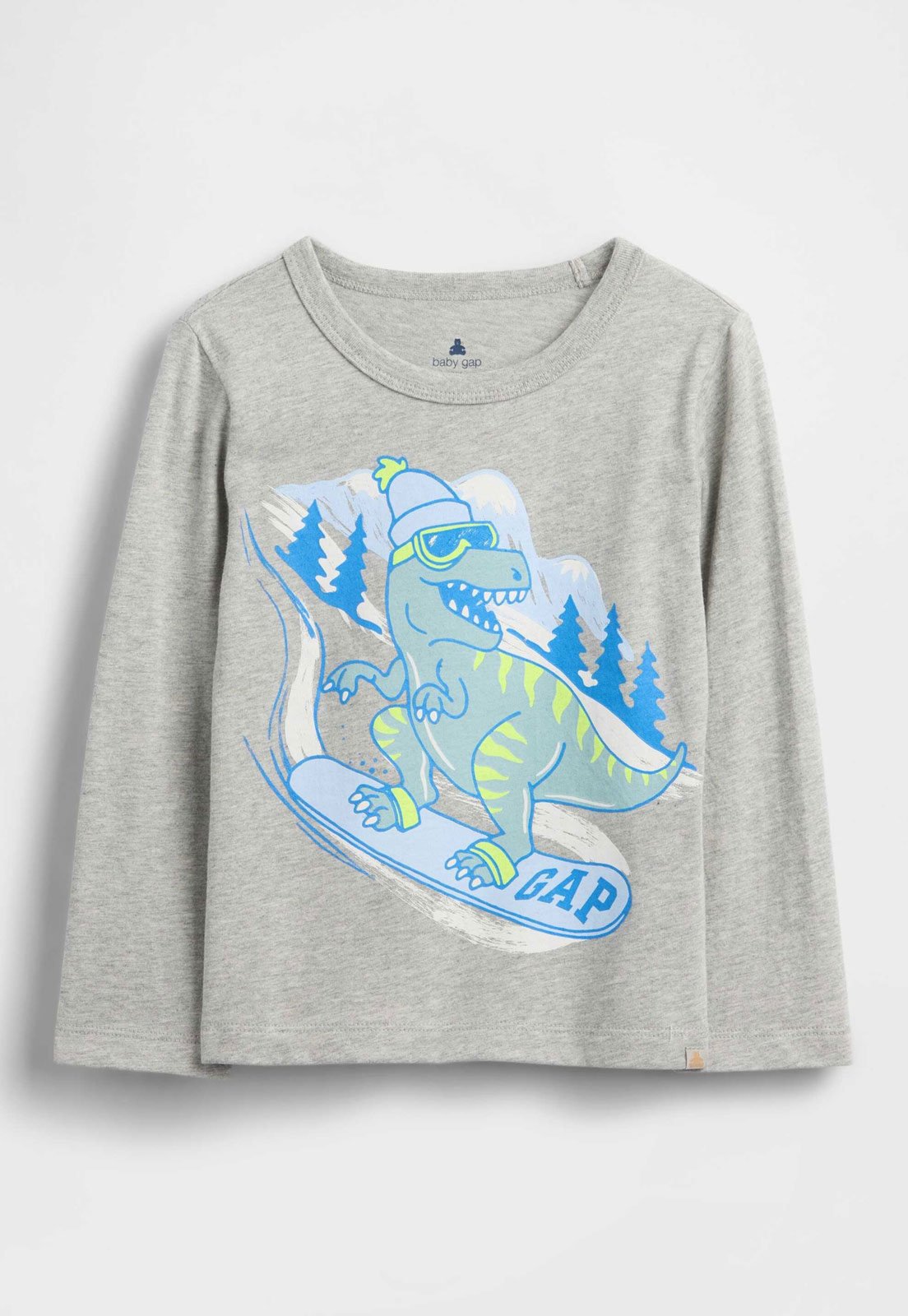Camiseta GAP Dinossauro Cinza