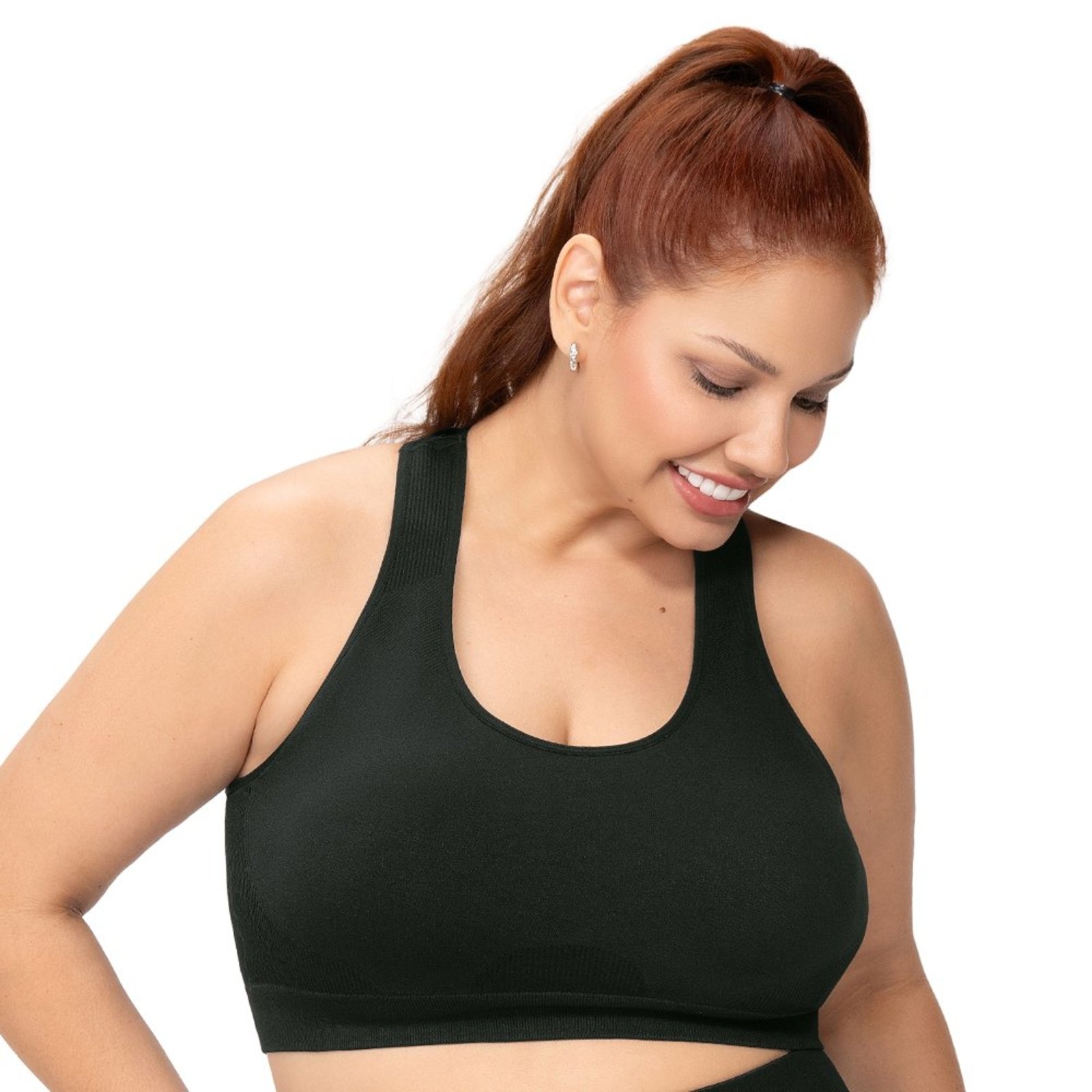 Top Fitness Nadador Plus Size Bojo Removível Preto