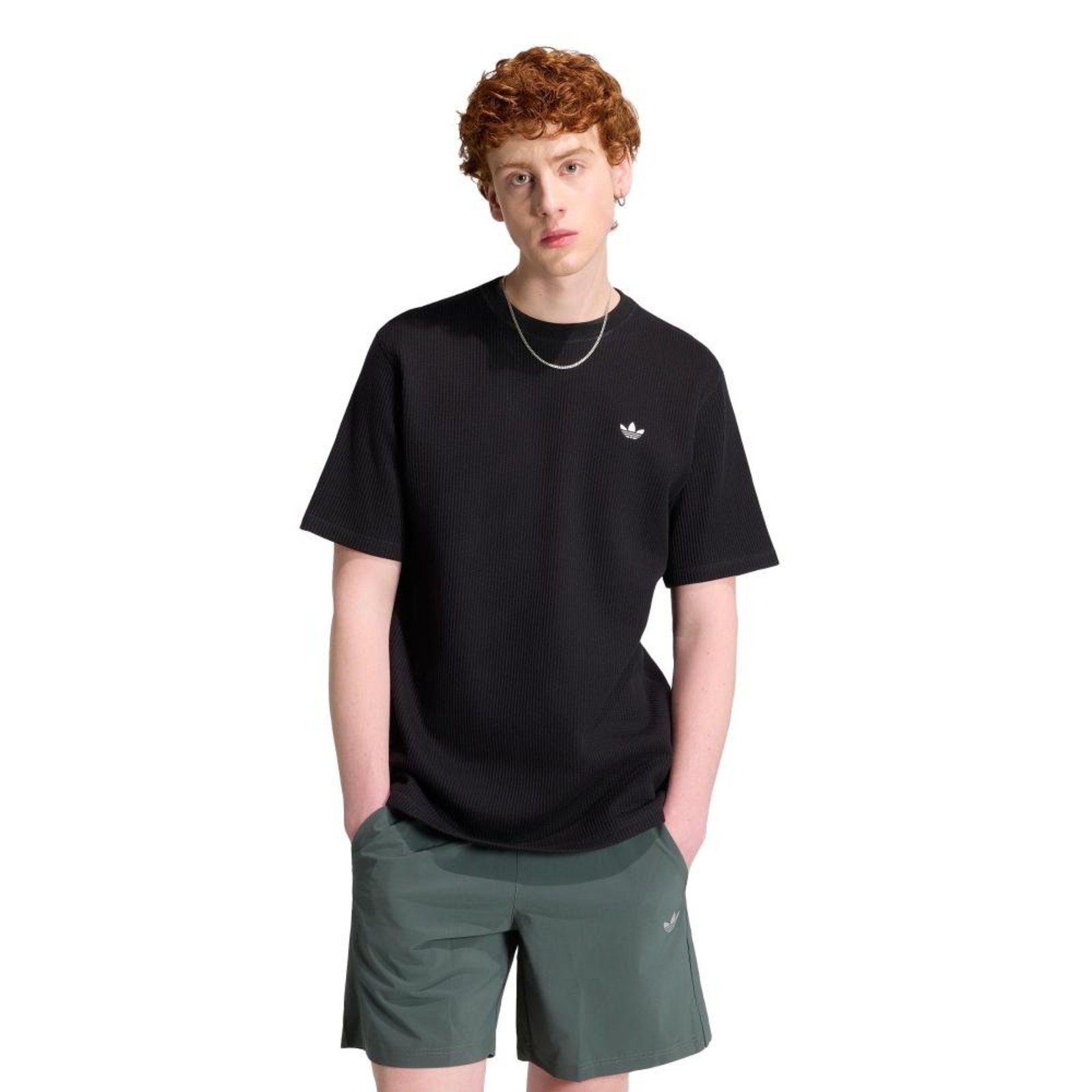 CAMISETA WAFFLE TREFOIL ESSENTIALS adidas Originals Preto