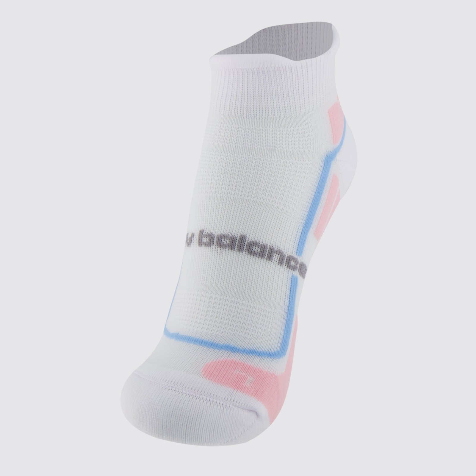 Vista 2 Meia New Balance Cano Invisível Performance Feminina Branca e Rosa branco rosa New Balance branco rosa