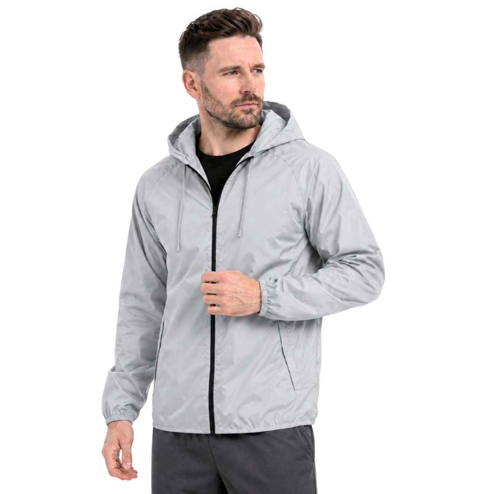 Jaqueta Corta Vento Masculina HYDRO Leve Repelente à Água com Capuz