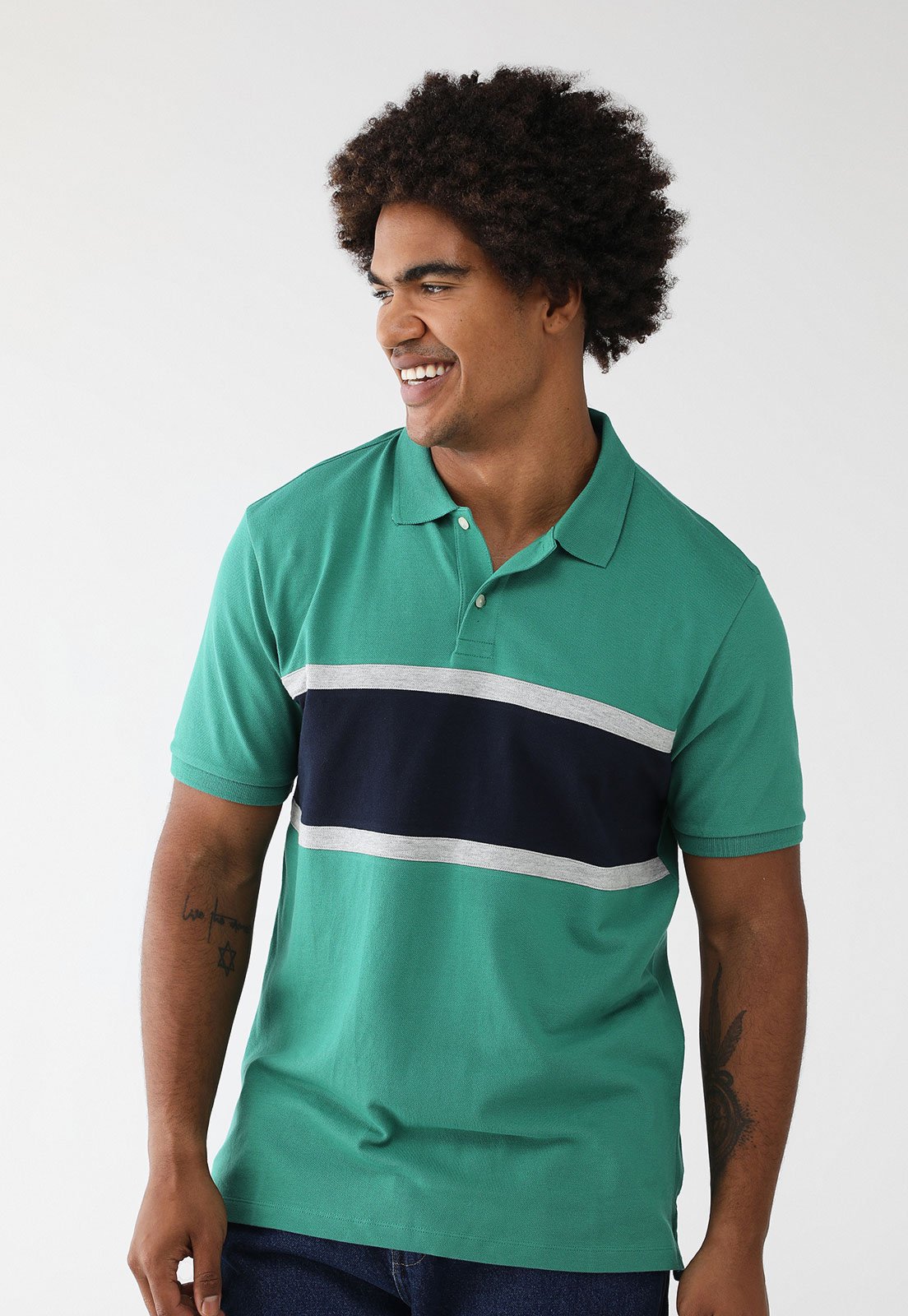 Camisa Polo GAP Reta Piquet Verde