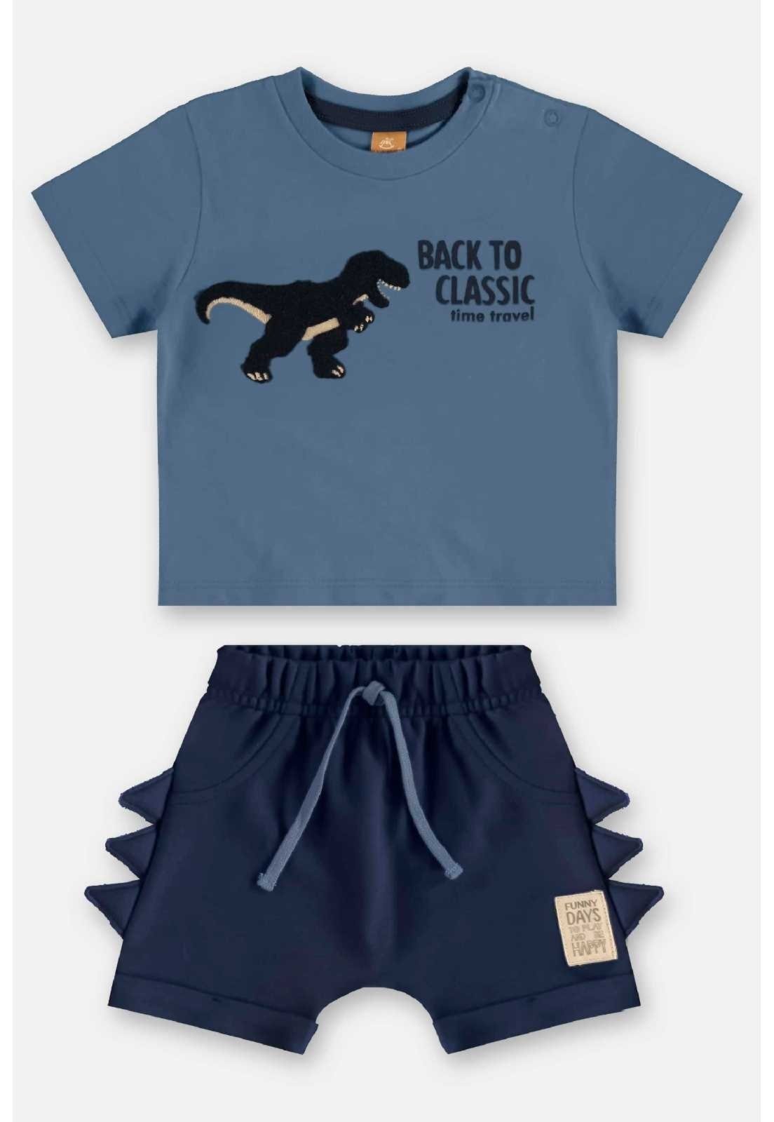 Vista 2 Infantil - Conjunto Camiseta e Bermuda para Up Baby bege Up Baby bege