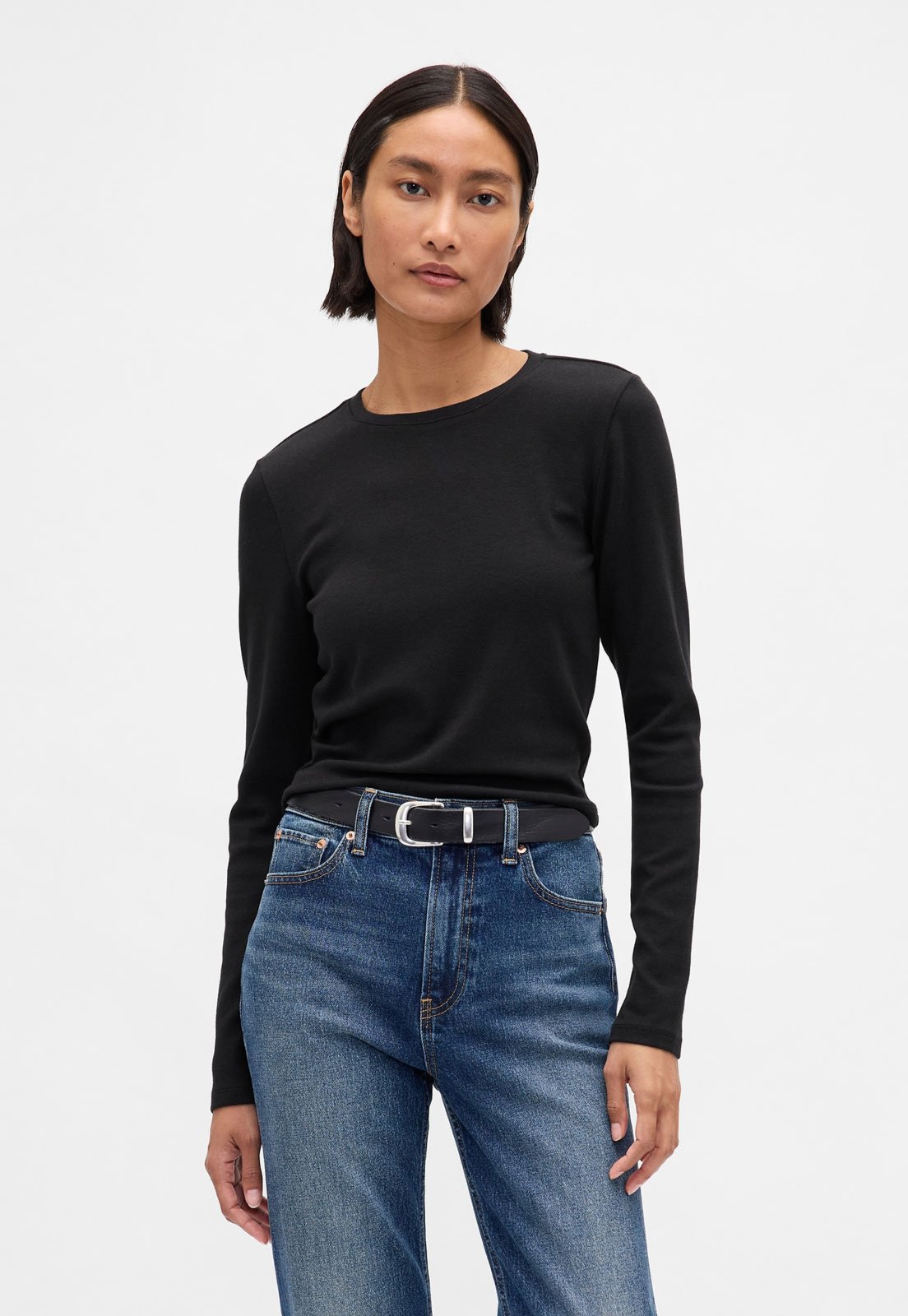 Camiseta Feminina GAP Manga Longa Preta