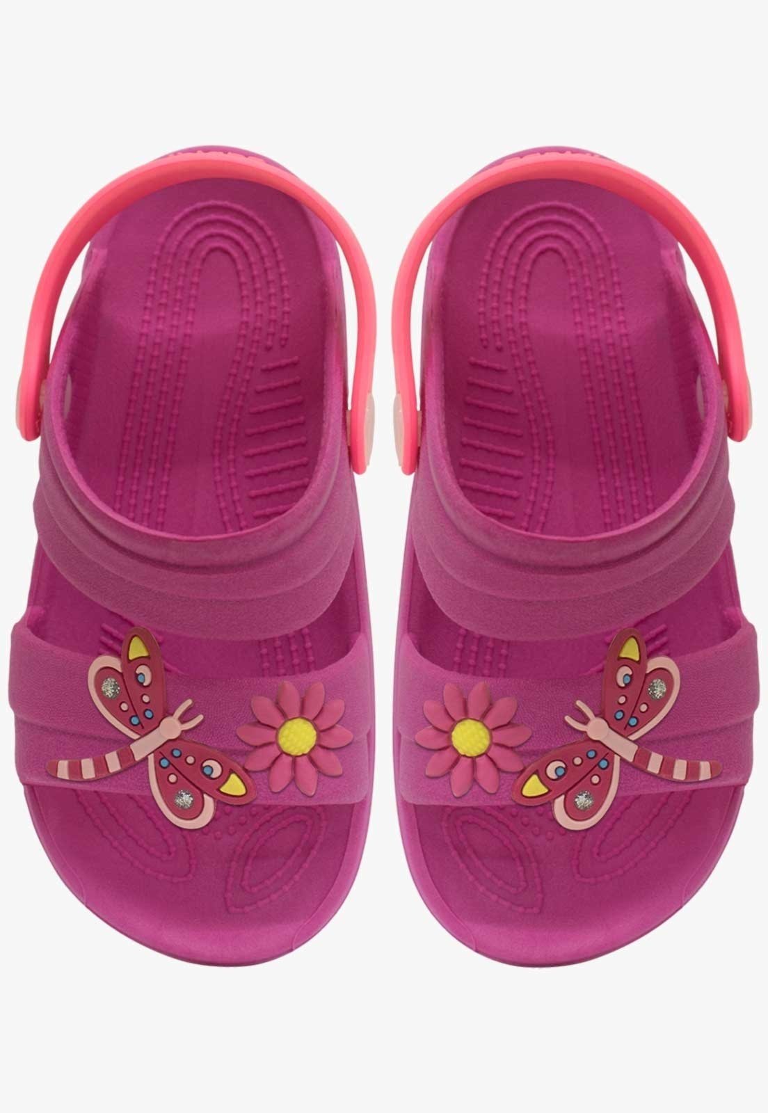 Vista 3 Infantil - Sandalia Papete Feminino Pópidi Menina Babuche Libelula Rosa Pink pink rosa Pópidí pink rosa