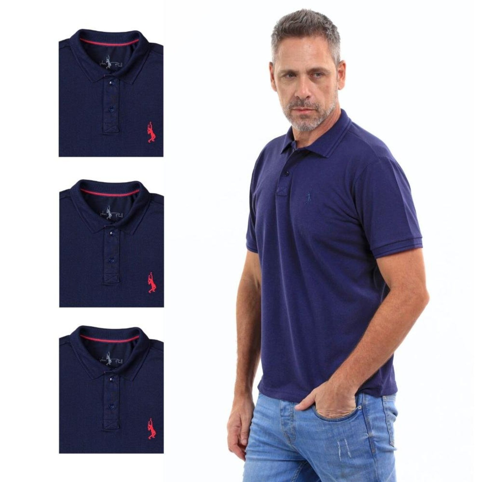 Kit 4 Camisa Polo Lisa Casual Elegante Ocasiões