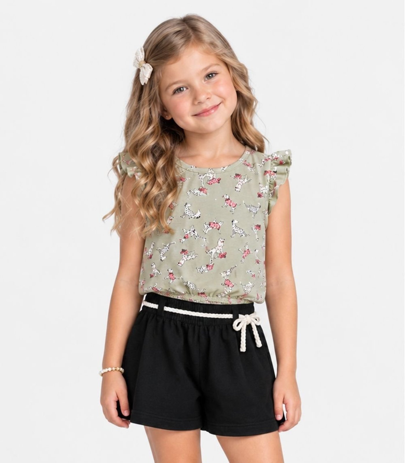 Infantil - Conjunto Feminino Estampado Select Verde