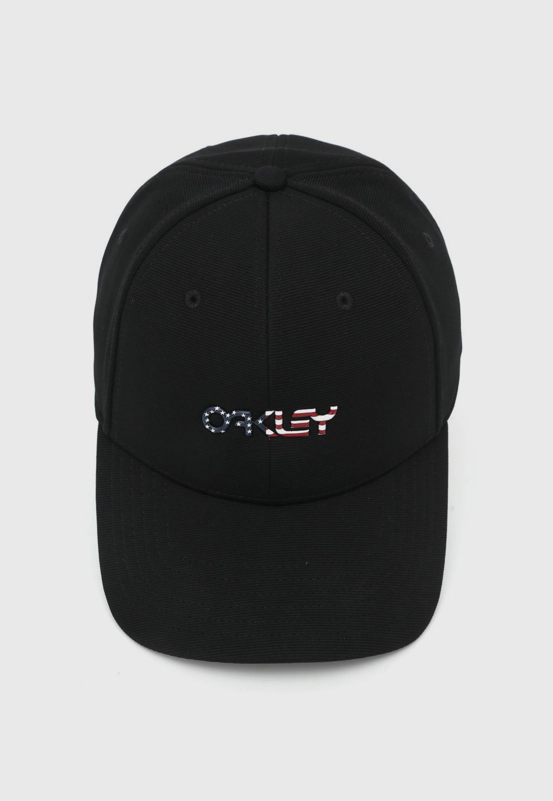Boné Fechado Oakley Stretch Hat Aba Curva Preto