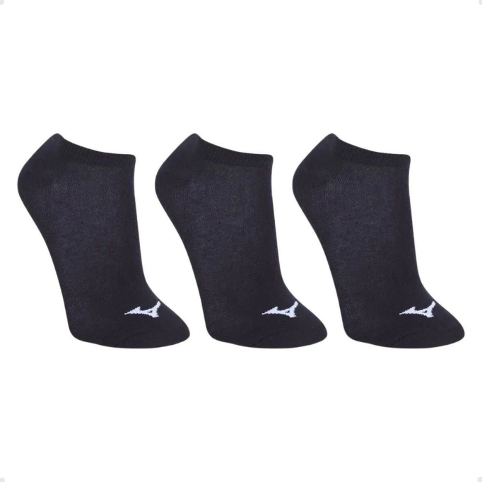 Vista 2 Kit Meia Masculino Sapatilha Mizuno Trimiz preto preto