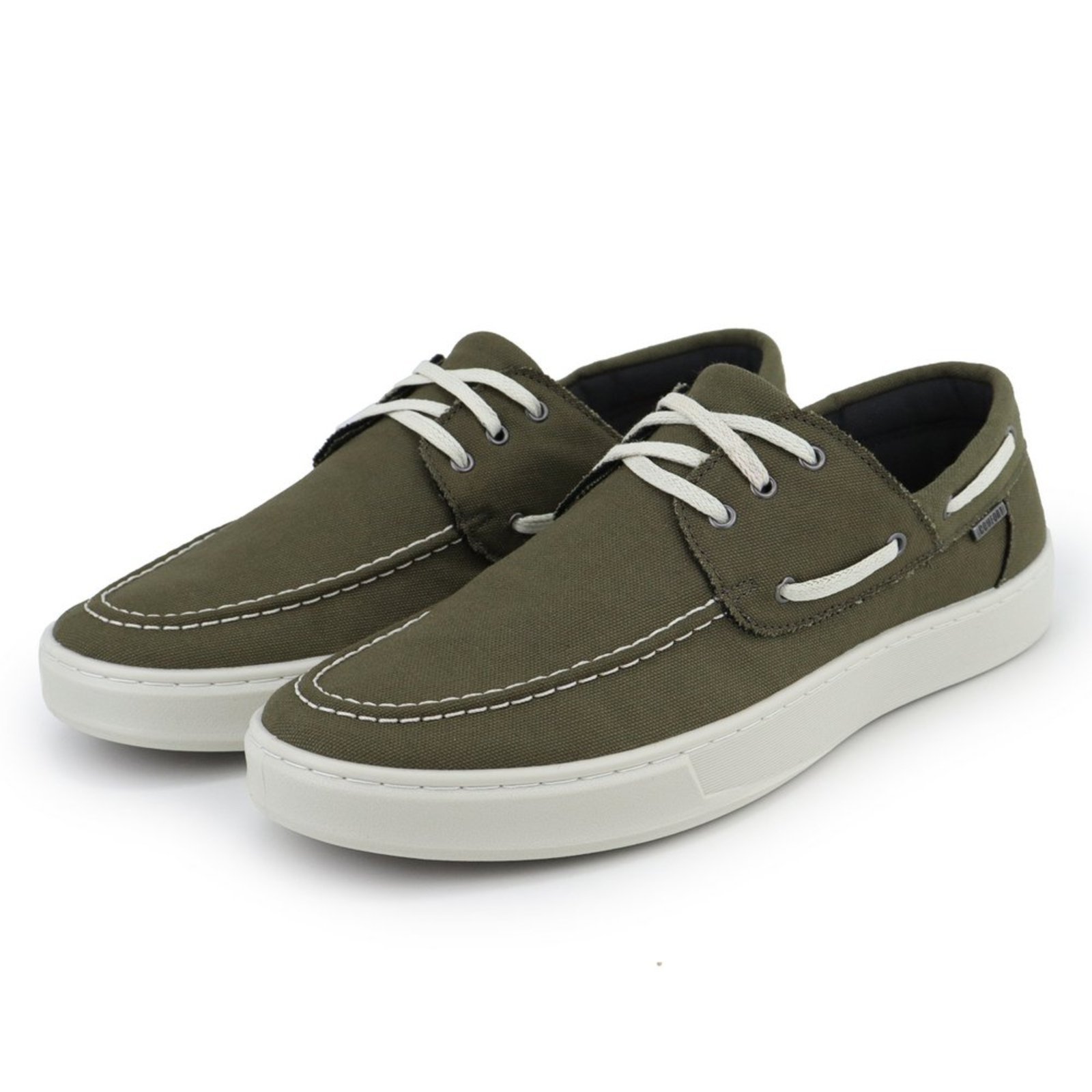 Sapato Masculino Mocassim A. Andrade Dockside Lona Casual Conforto Macio Urbano Verde Musgo
