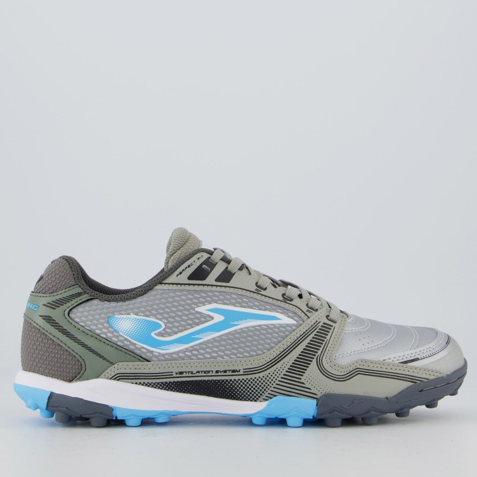 Chuteira Joma Dribling Society Cinza e Azul