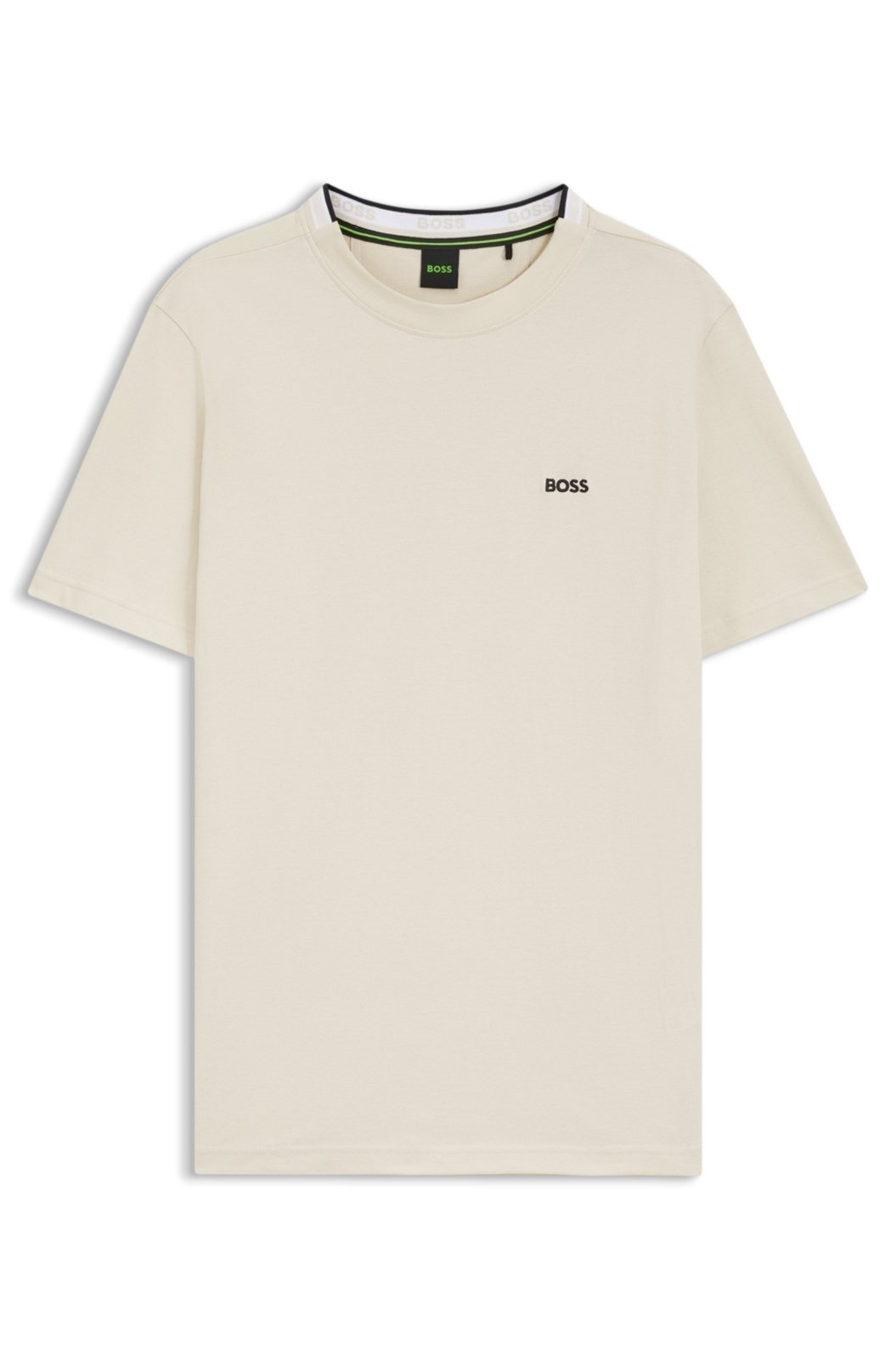 Camiseta De Algodão Piqué Com Colarinho Em Jacquard