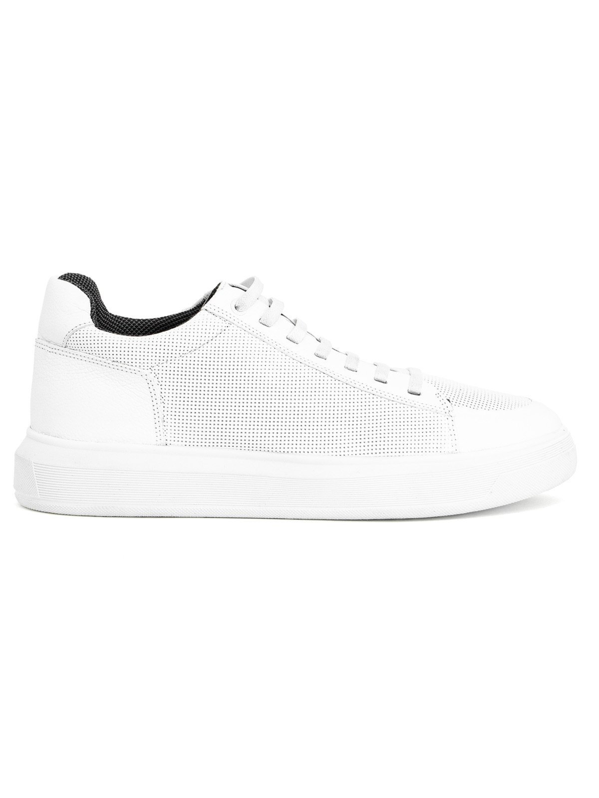 Tênis Masculino Rafarillo Toronto Alth Aumenta +7cm Altura Couro Legítimo Branco Microperfurado