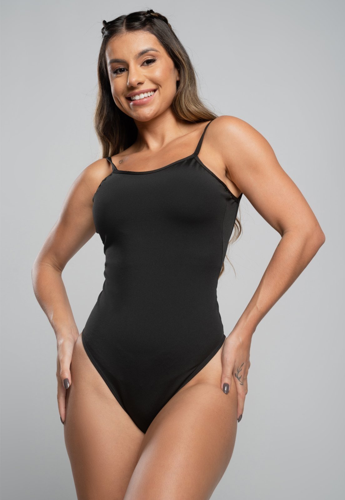 Body Alcinha MVB Modas Cavado Feminino Costa Nua Preto
