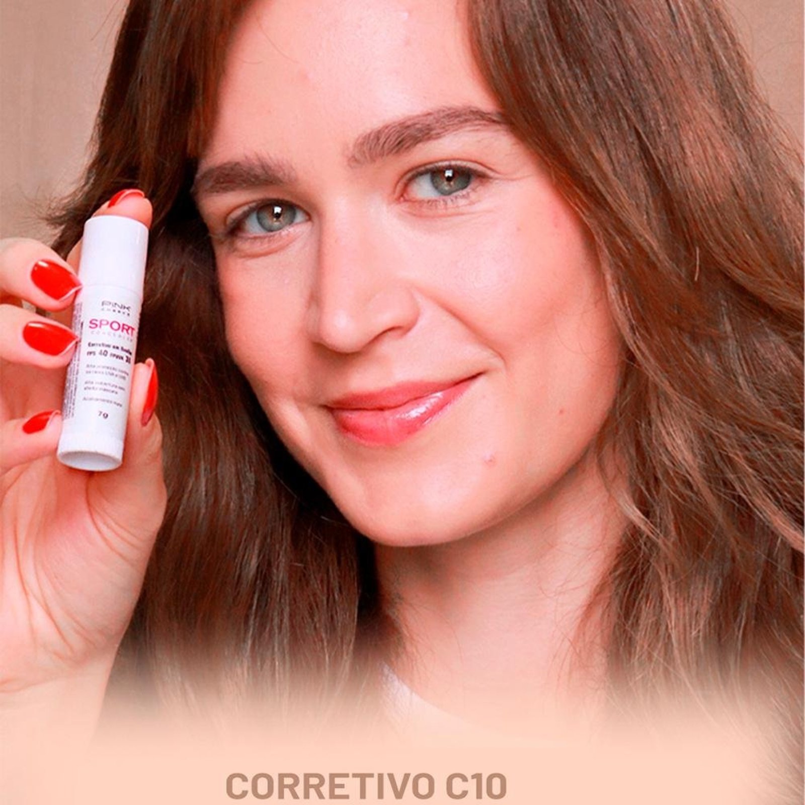 Pink Cheeks Sport Concealer Fps 40 Fpuva 30 C10 Corretivo em Bastão Cremoso Com Protetor Solar B23 Natural 7g