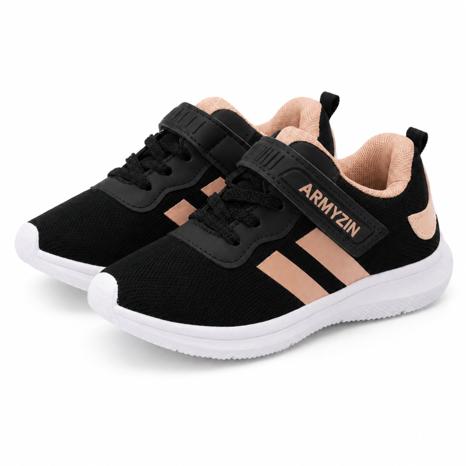 Infantil - Tênis Feminino Leve Confortável Macio Preto Nude Armyz