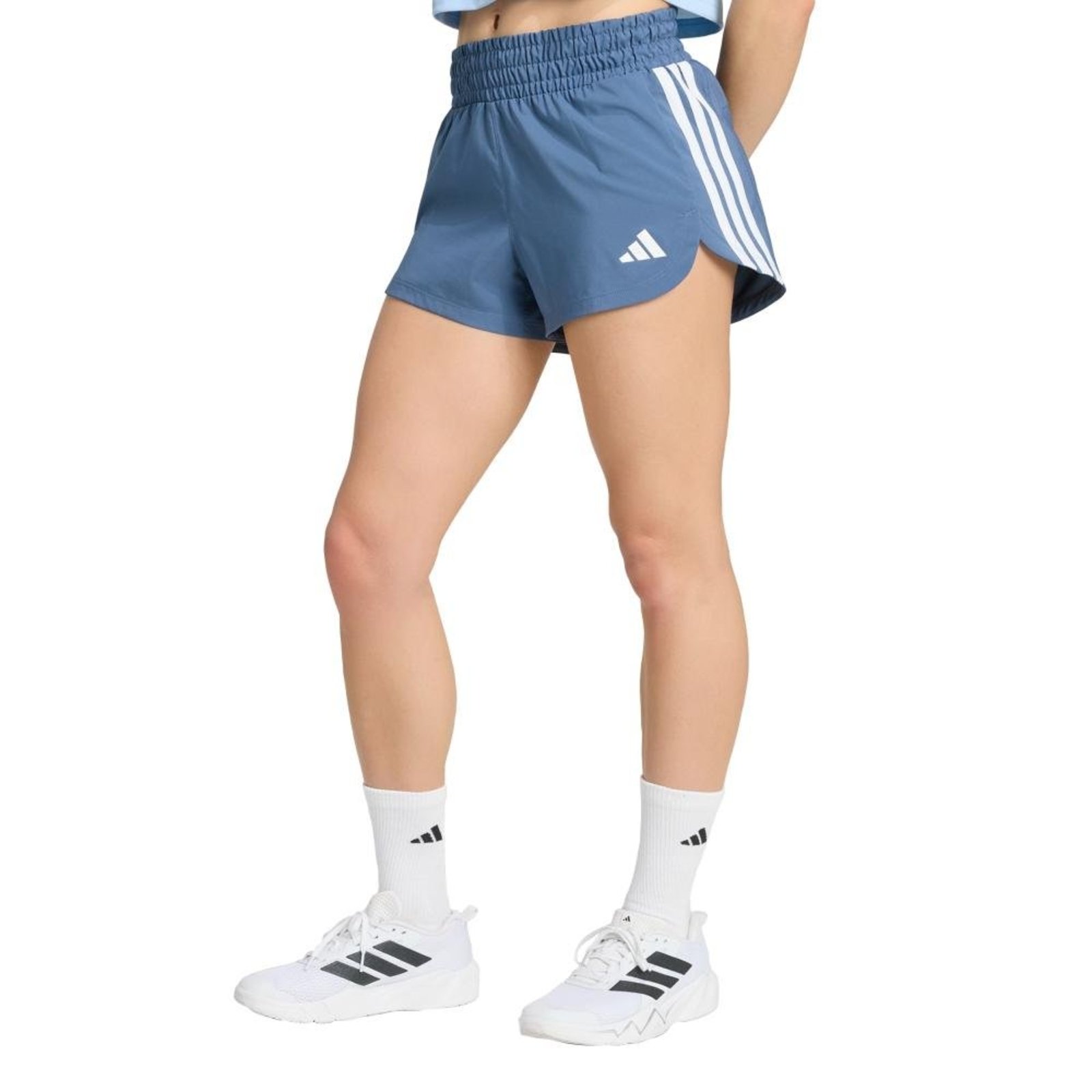 Shorts de Malha de Cintura Alta Pacer Workout adidas Performance Azul