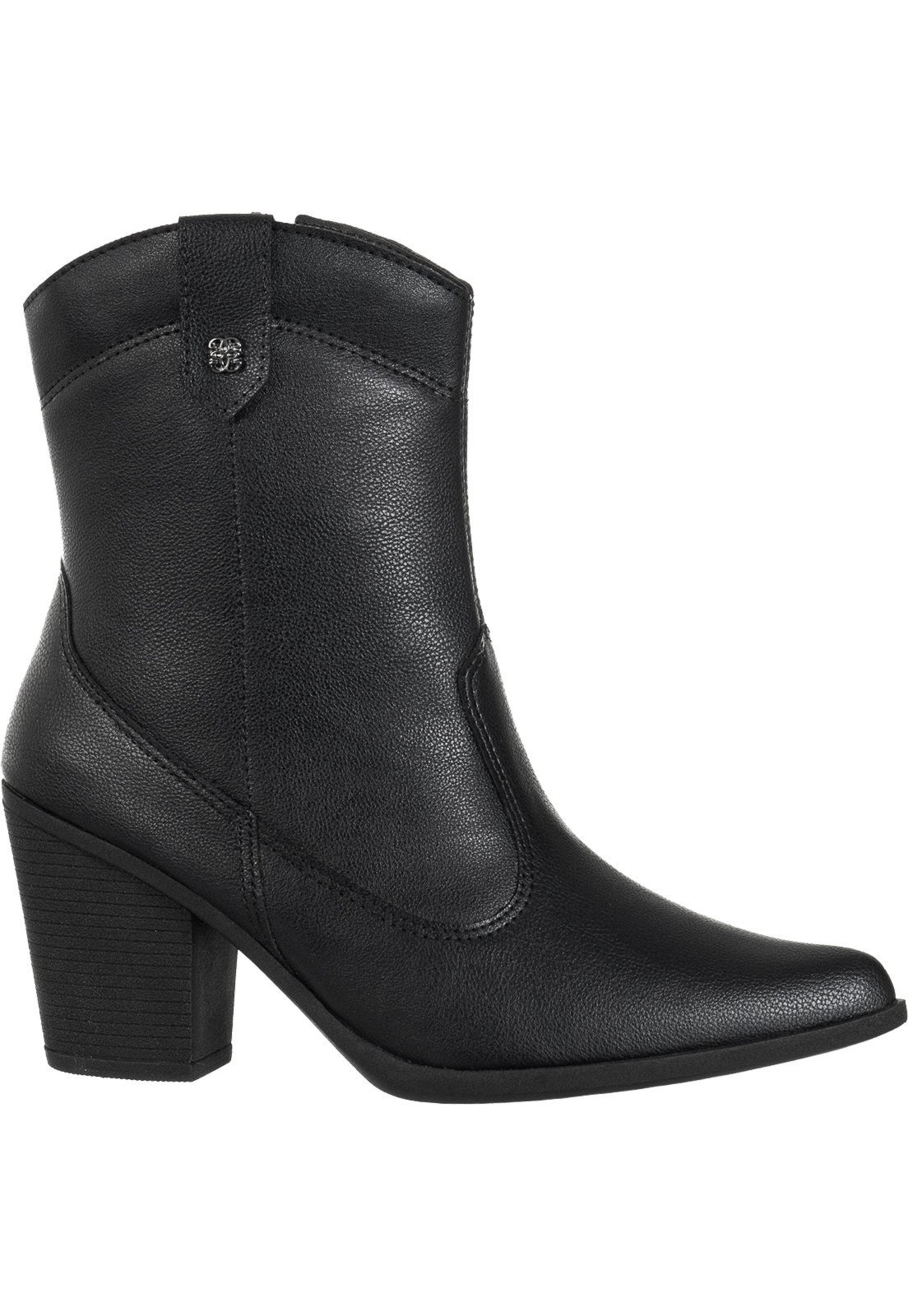 Bota Texana Feminina GiGiL Western Cano Curto Salto Médio Country Preto