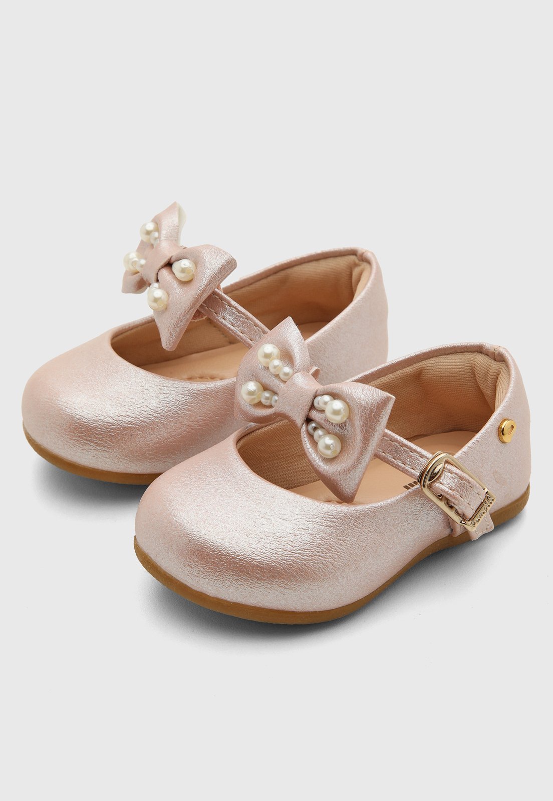 Infantil - Sapatilha Pampili Laço Pérolas Rosa