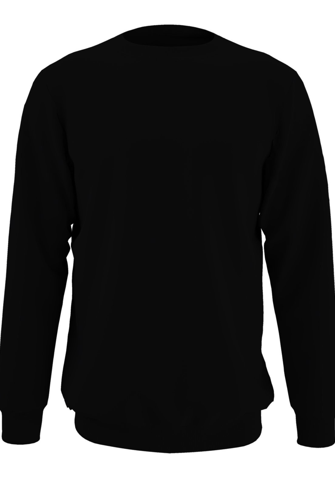 Blusa Moletom Sem Capuz Liso Careca Com Tecido Térmico Em Algodão Preto