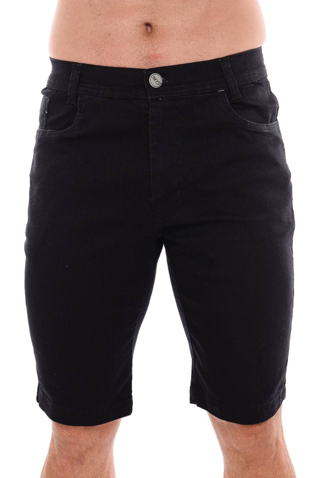 Bermuda Jeans Masculina Pletora Confortável Preta