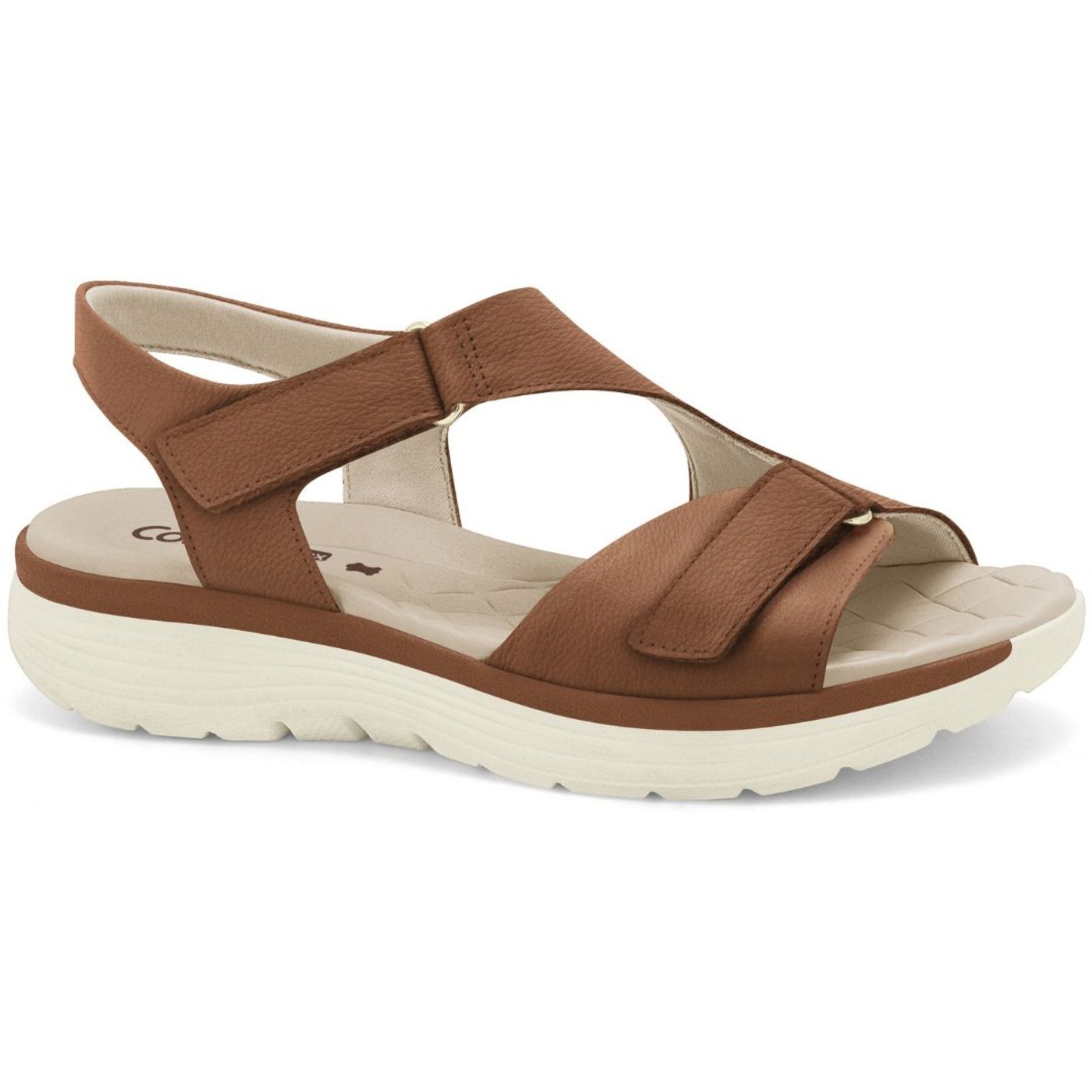 Sandália Feminina Couro Calce Fácil Toffe Comfortflex 2543404-2