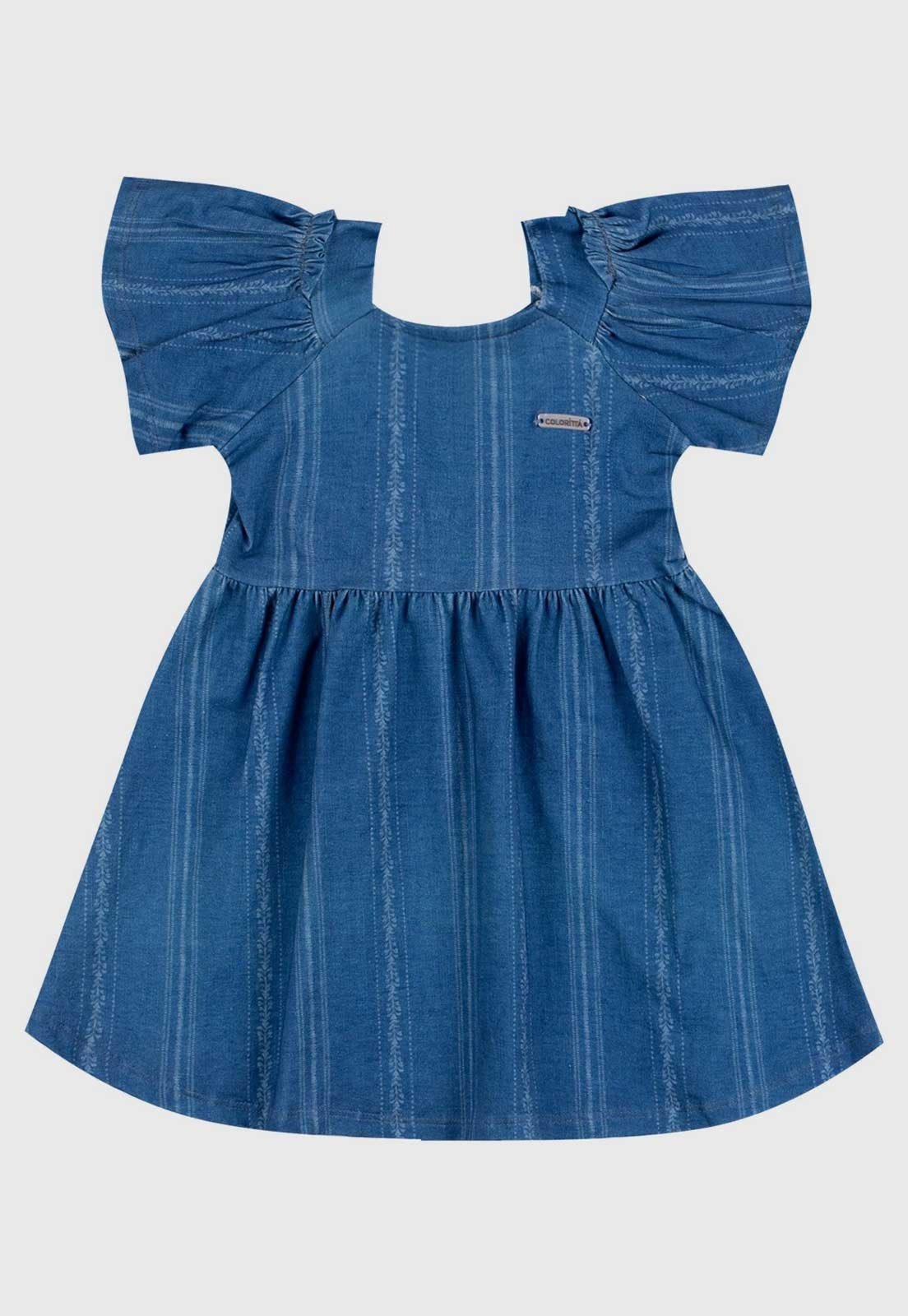 Vestido Colorittá Manga Bufante Azul