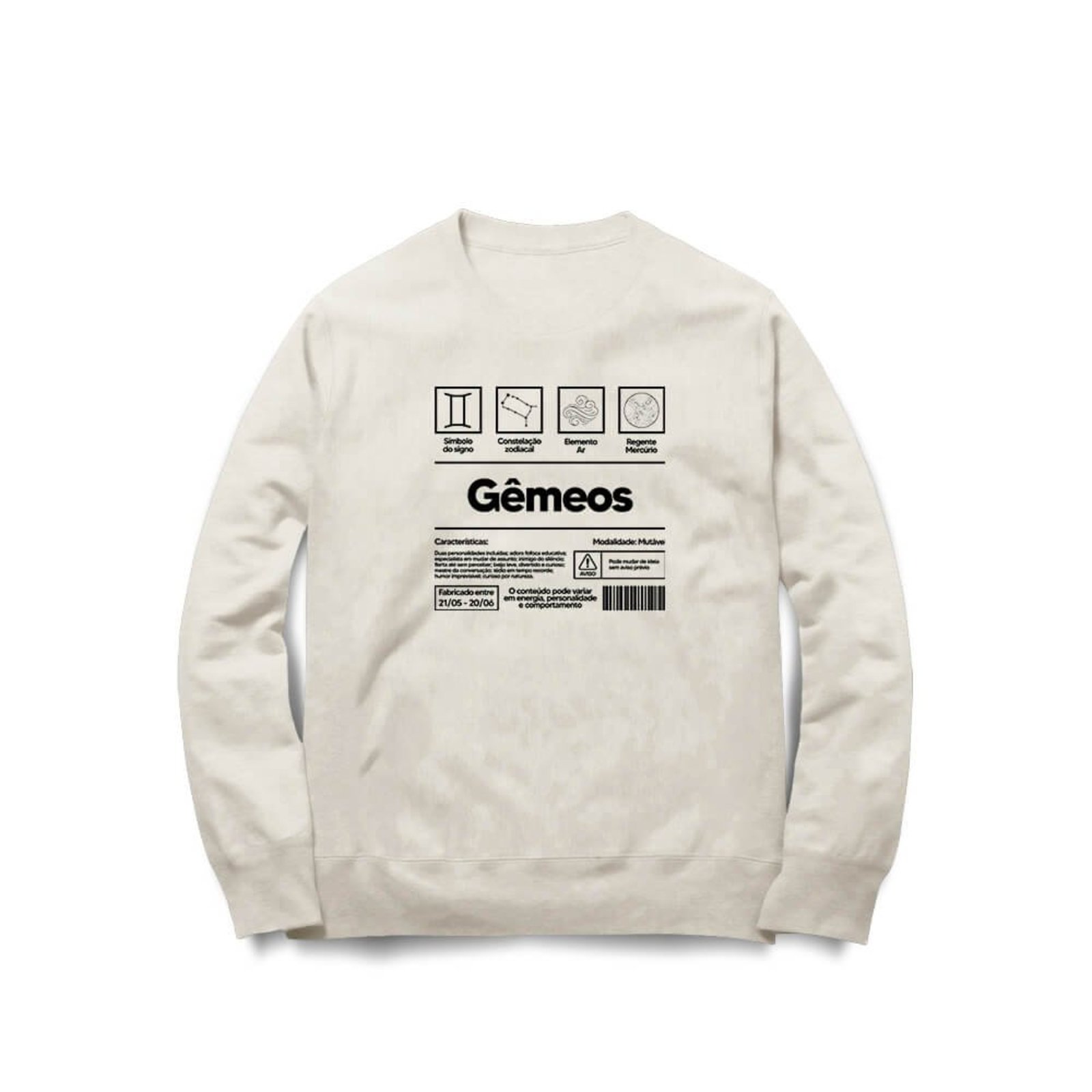 Moletom Gêmeos - Off White - Casual - Studio Geek