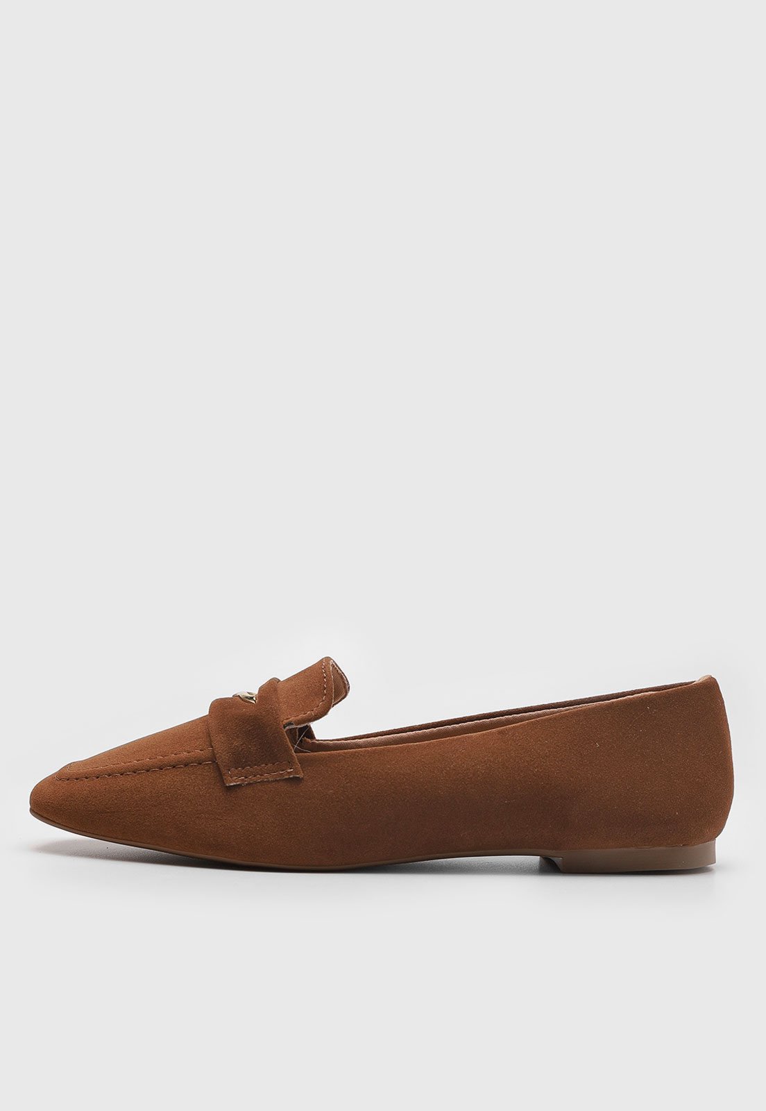 Mocassim Feminino Via Uno Ponta Quadrada Marrom