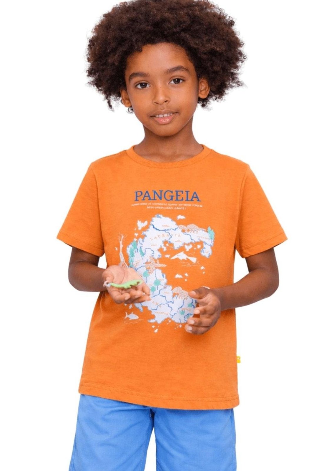 Infantil - Camiseta Menino Pangeia Alphabeto Marmelada Laranja