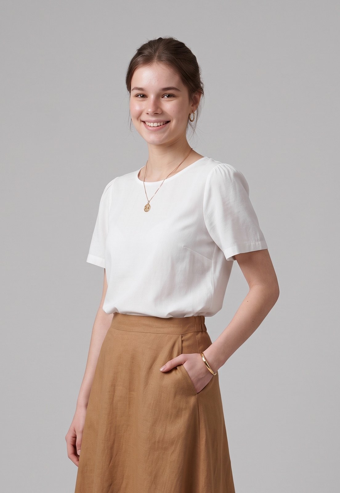 Blusa Intens Manga Curta Viscolinho Branco
