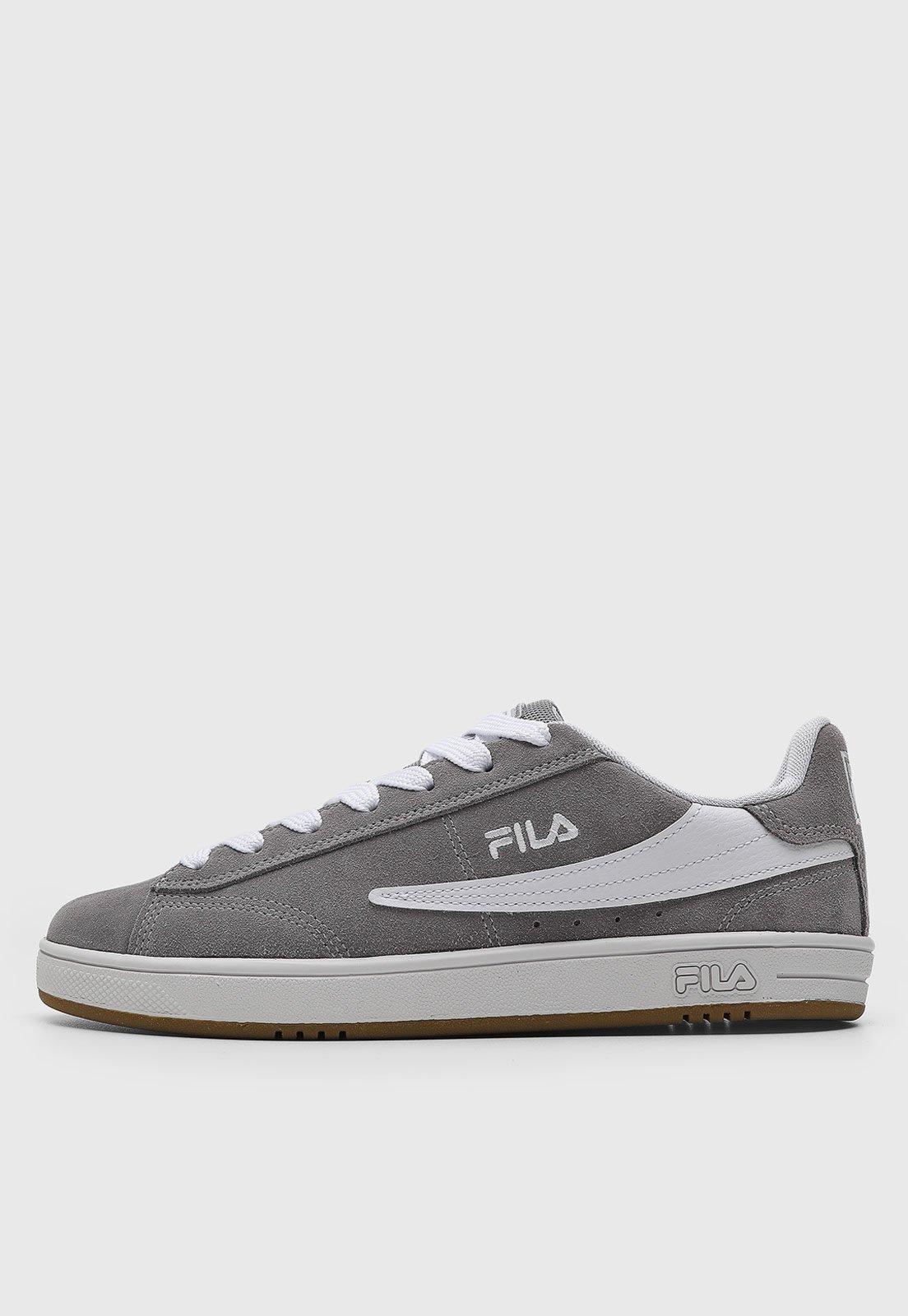 Tênis Masculino Fila Court 90 Cinza e Branco